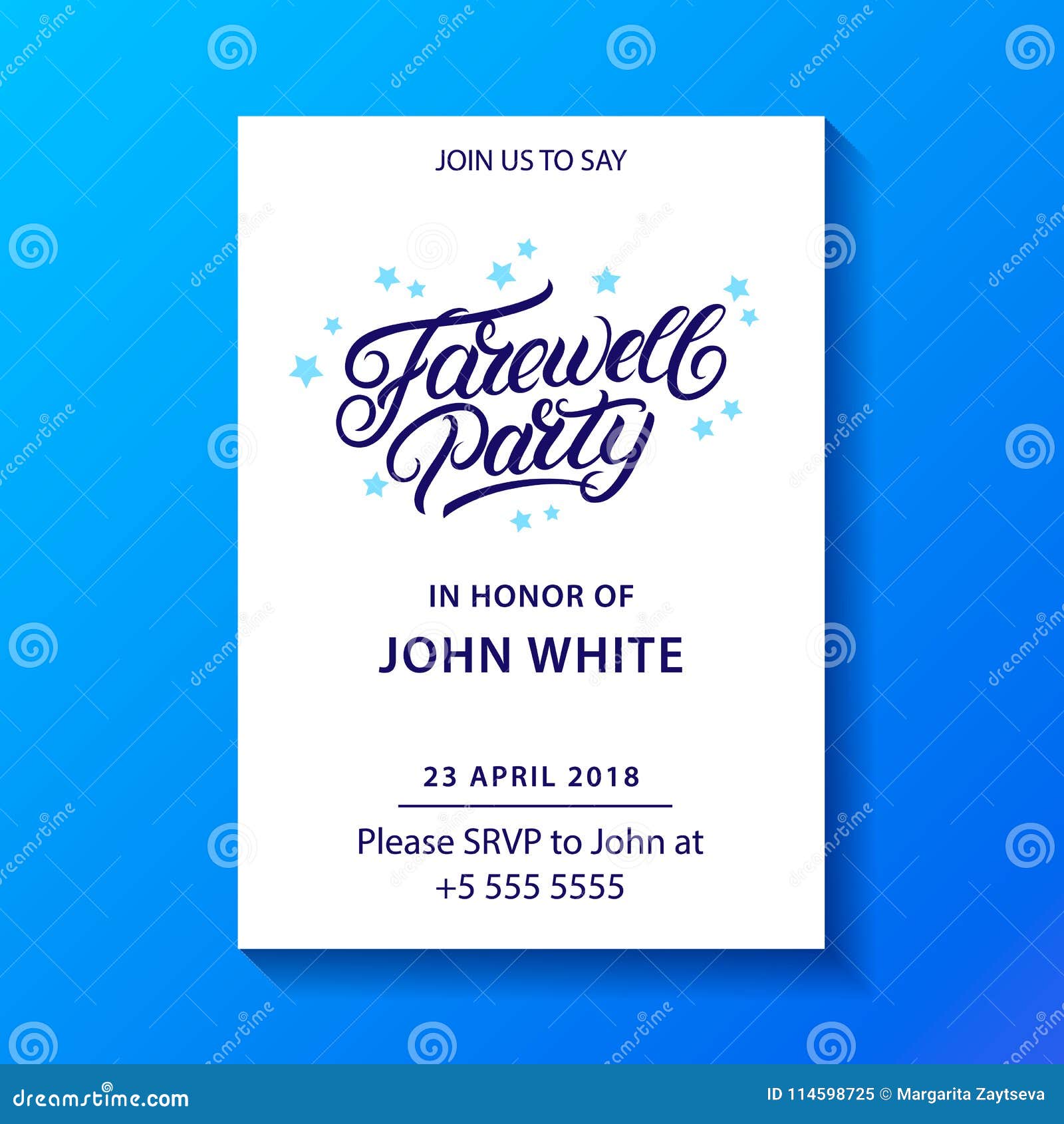Farewell Party Hand Written Lettering. Stock Vector - Illustration For Farewell Invitation Card Template