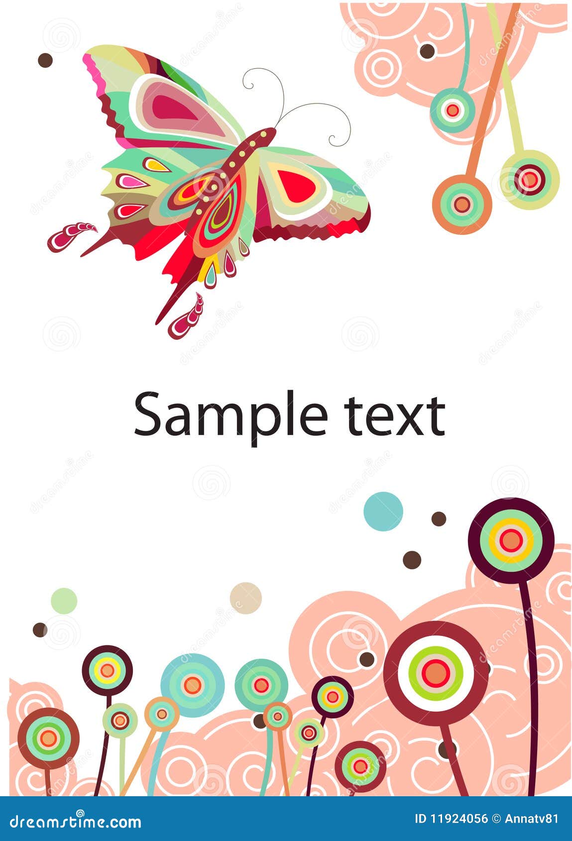 Farfalla e fiori astratti di VeVector