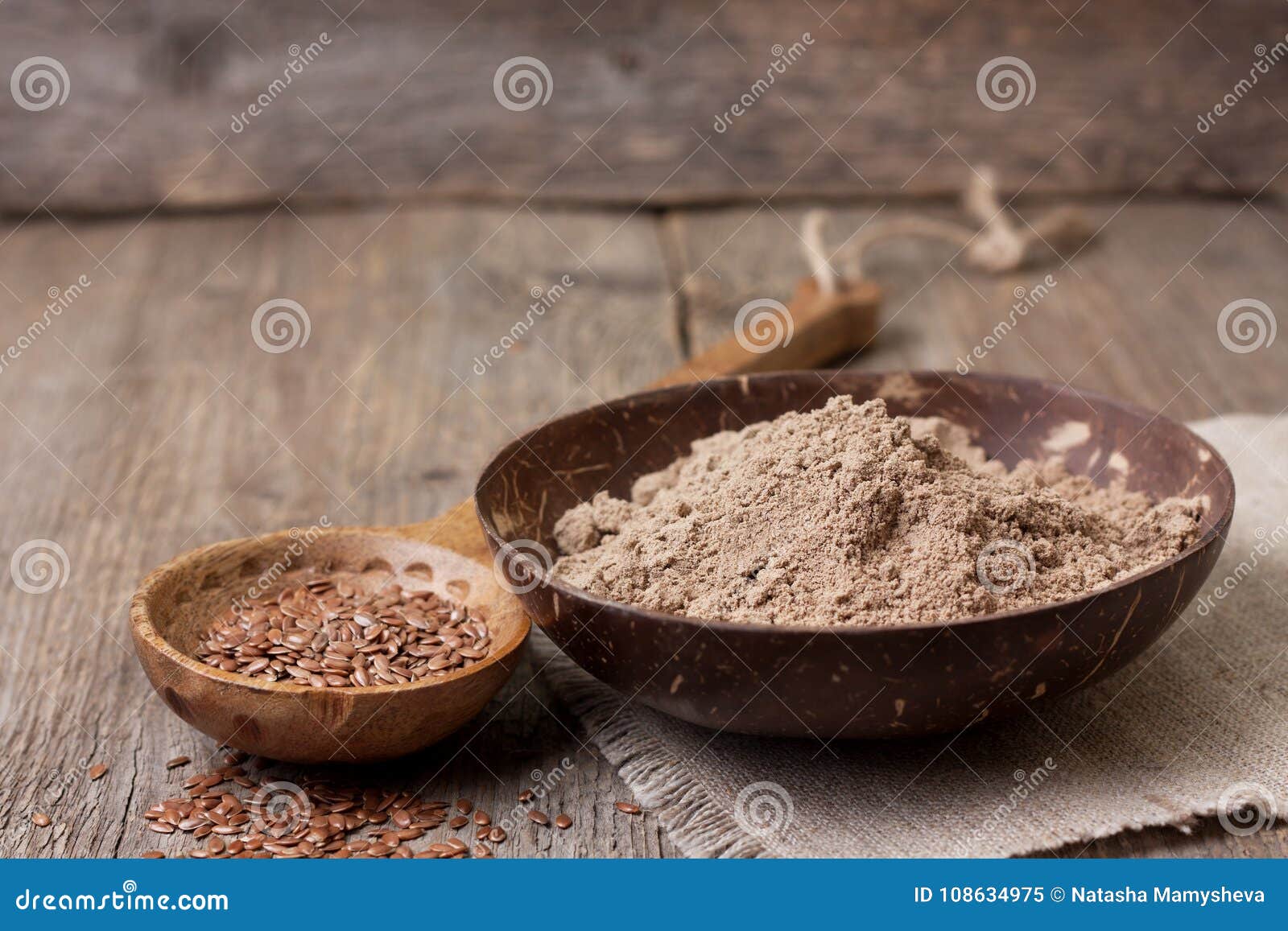 Farine de lin image stock. Image du santé, fond, agriculture