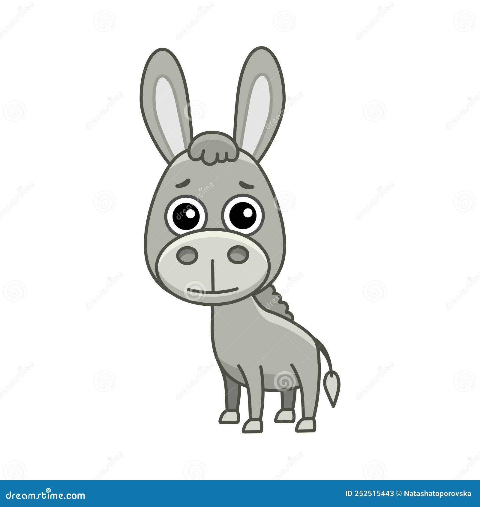 Farm Animal. Funny Little Donkey in a Cartoon Style Stock Vector ...
