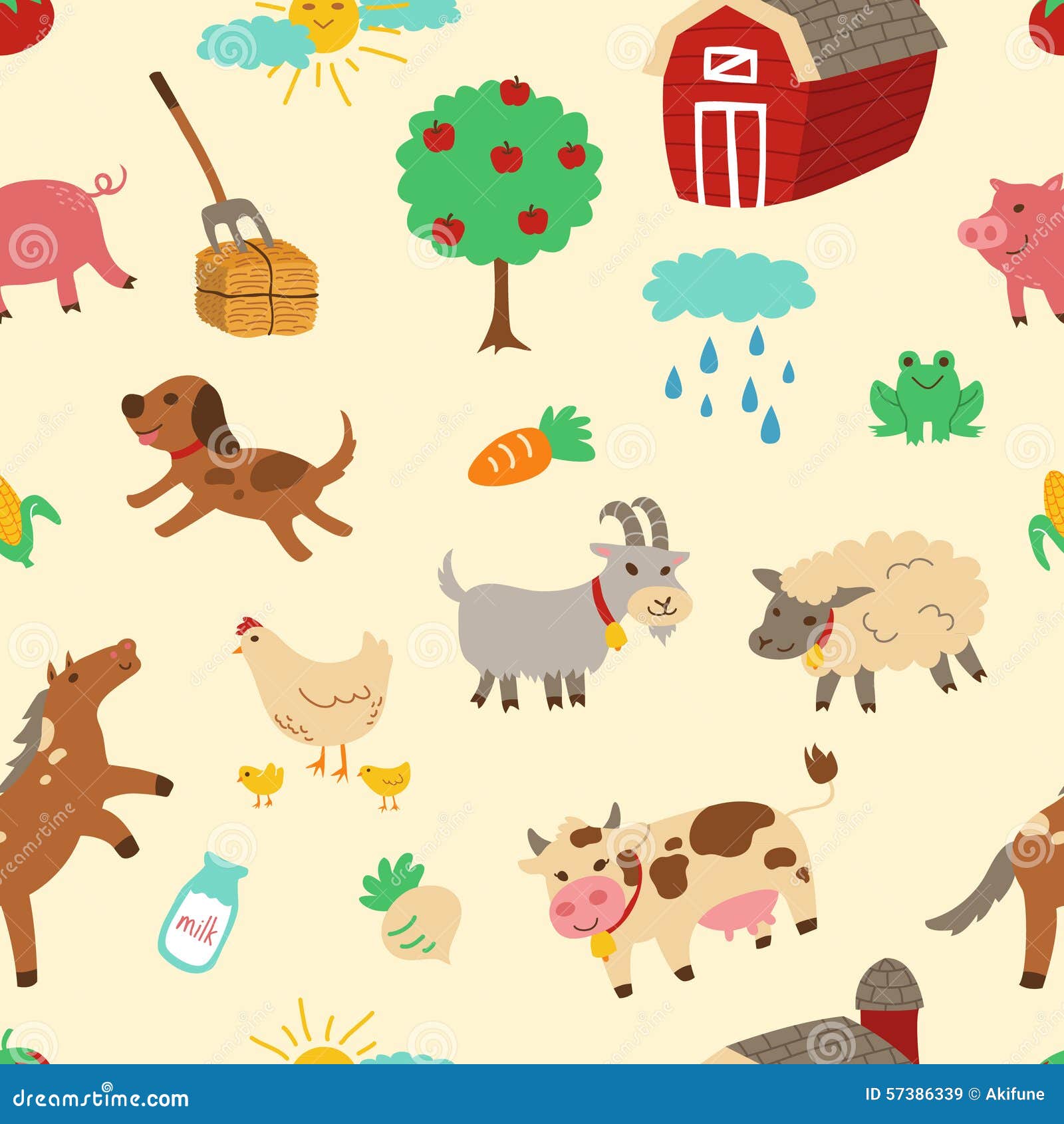 Farm Animal Vintage Style Seamless Pattern in Vector. Livestock Repeatable  Background. Light Yellow Farm Animals Tile Background. Stock Vector -  Illustration of herd, funny: 57386339