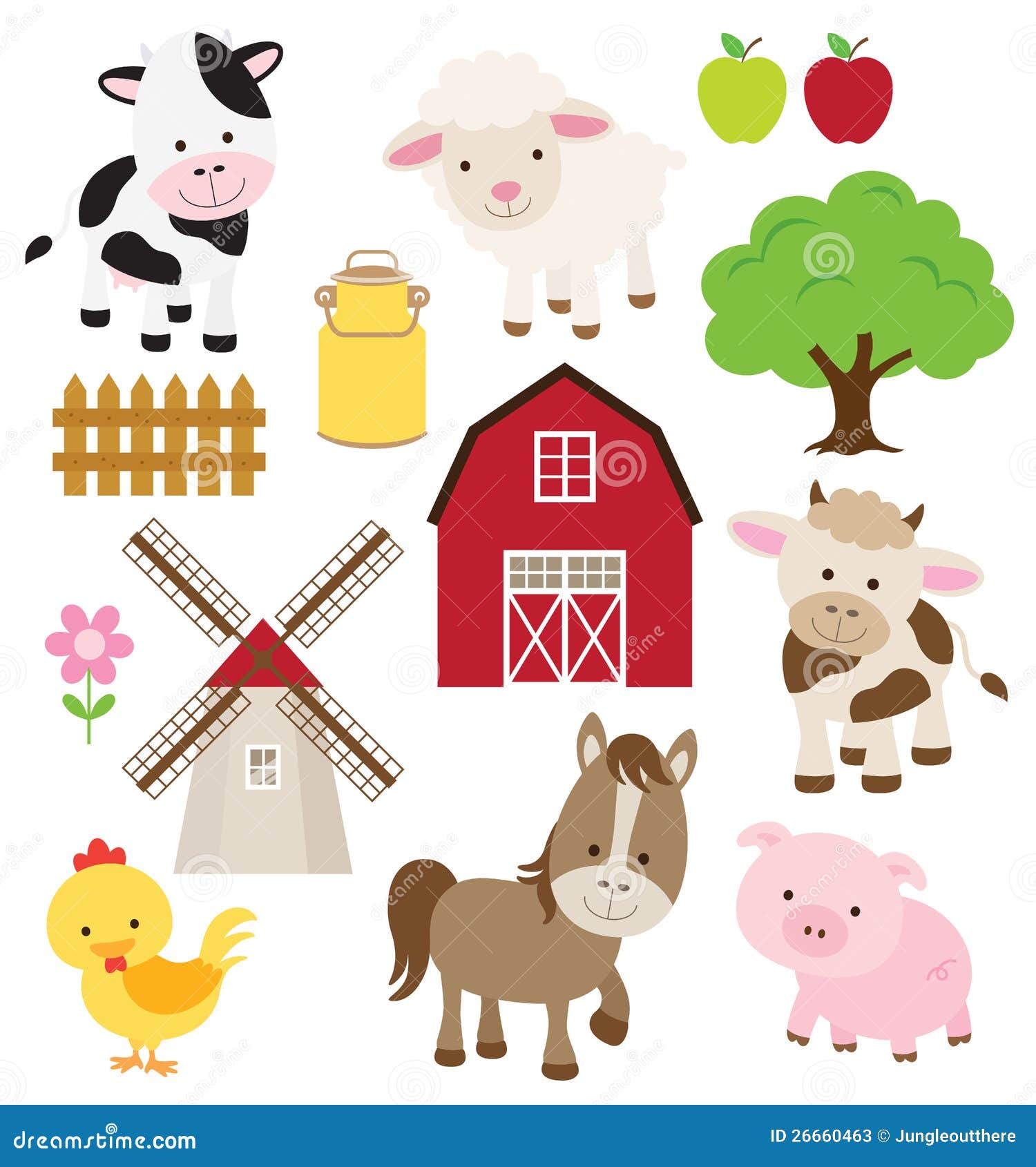 Download Farm Animals stock vector. Illustration of windmill, horse - 26660463