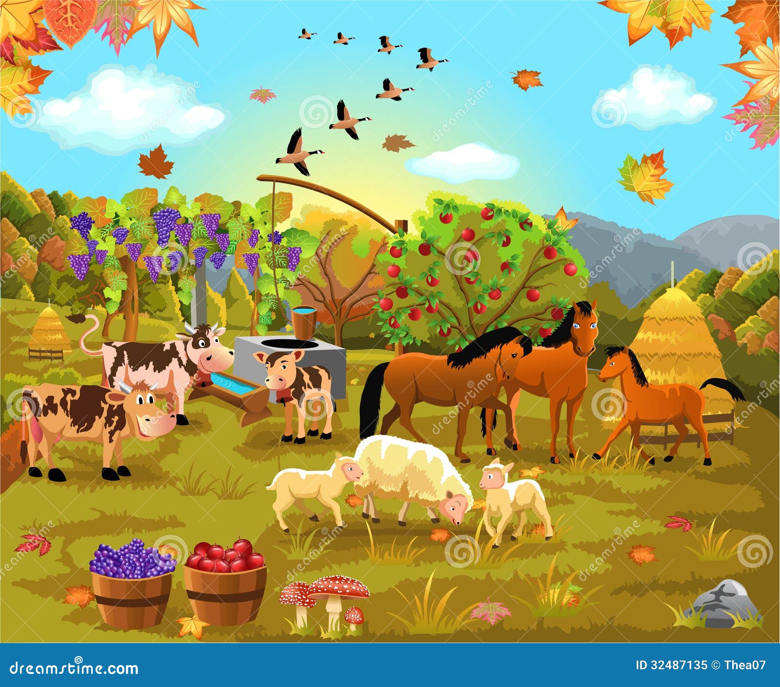 Farm Animals Autumn Field Stock Illustrations – 212 Farm Animals Autumn  Field Stock Illustrations, Vectors & Clipart - Dreamstime