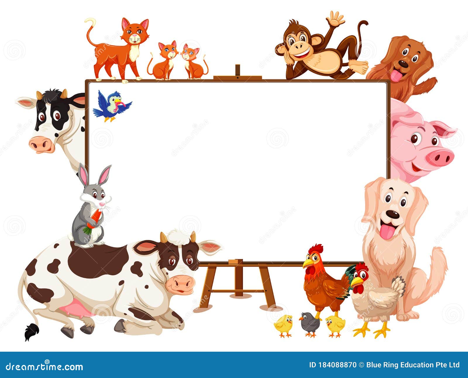 Farm Animals Cartoon Character and Blank Banner on White Background Stock Vector - Illustration of frame, animal: 184088870 Farm Animals Cartoon Character and Blank Banner on White Background Stock Vector - Illustration of frame, animal: 184088870