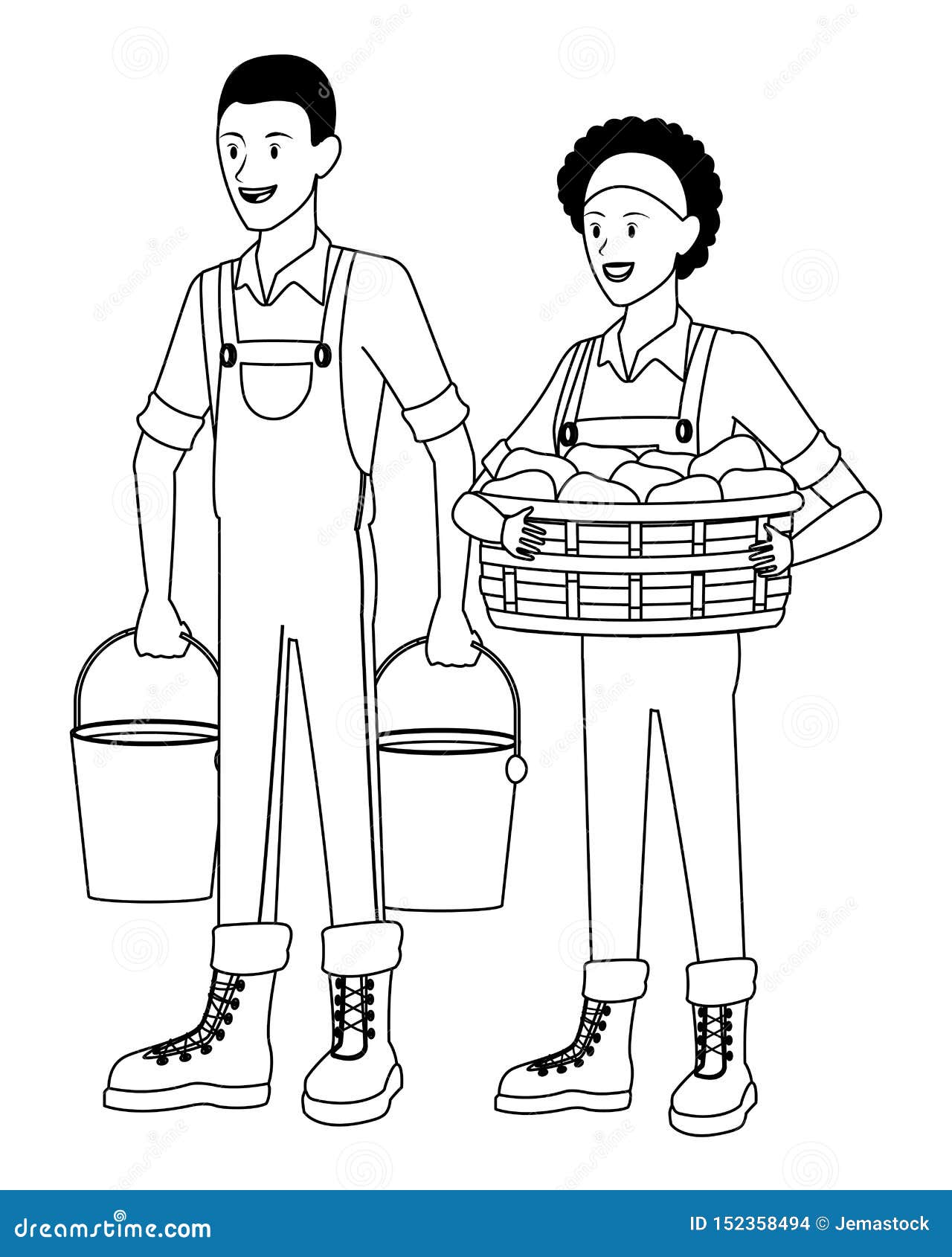 Farm, Animals and Farmer Cartoon in Black and White Stock Vector - Illustration of agriculture, ranch: 152358494 Farm, Animals and Farmer Cartoon in Black and White Stock Vector - Illustration of agriculture, ranch: 152358494