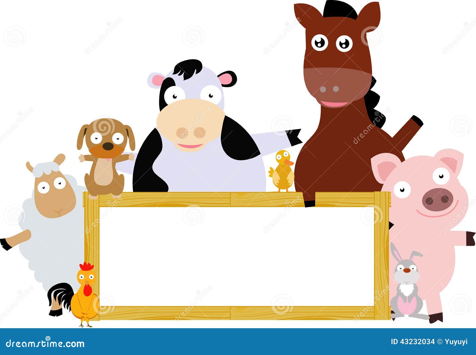 Farm Animals and Wood Banner Stock Vector - Illustration of collection