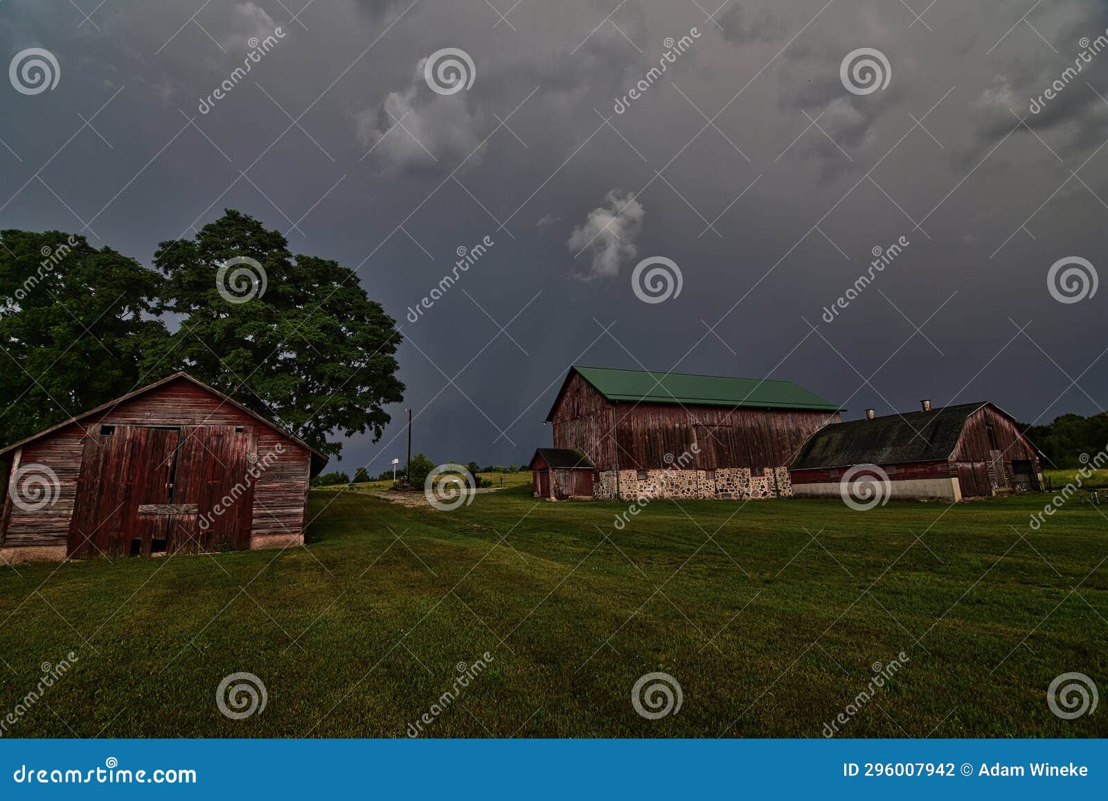 farm buildings silo and barn at dorothy carnes state natural area in wi