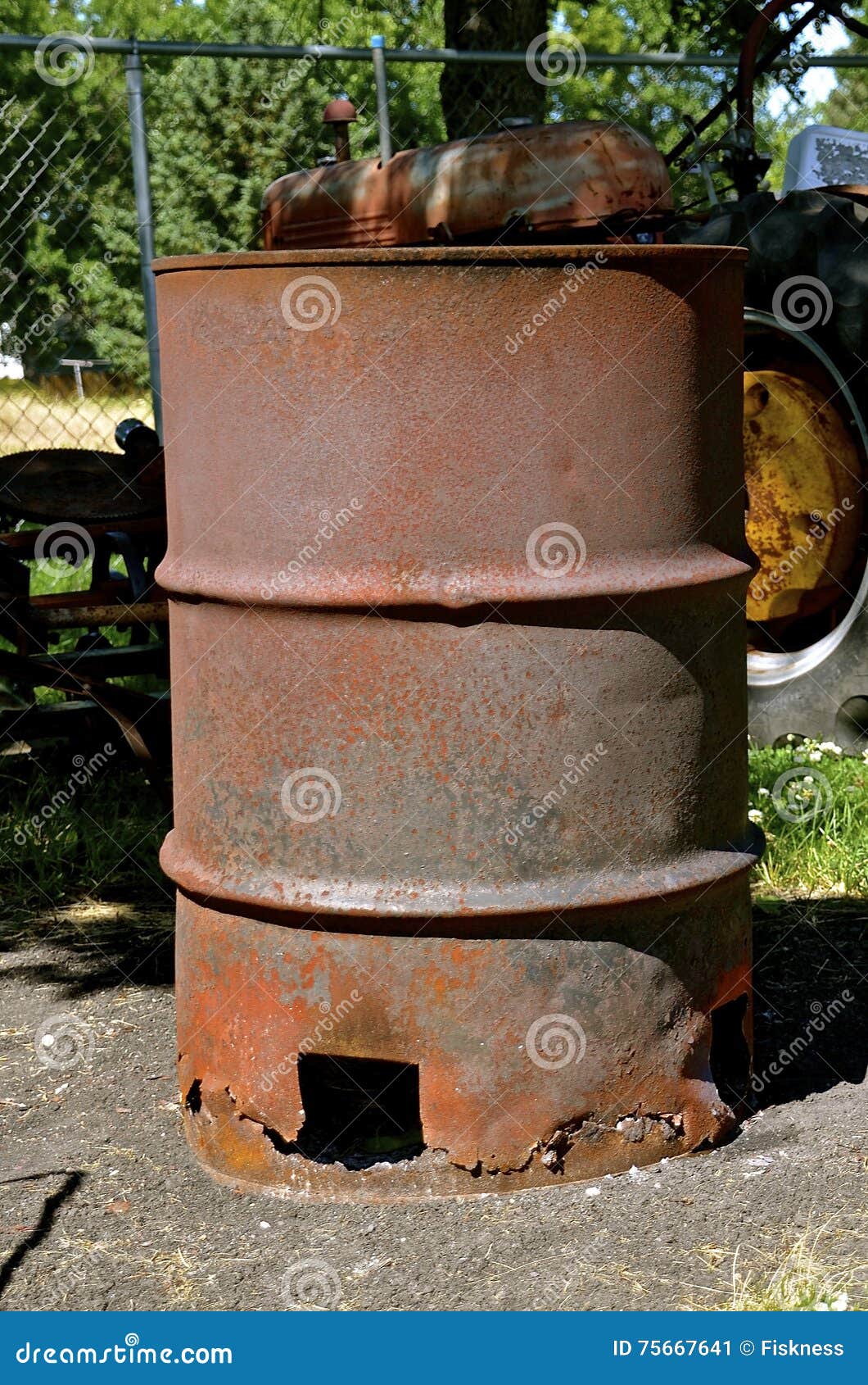 Farm burn barrel stock image. Image of ashes, flame, barrel 75667641
