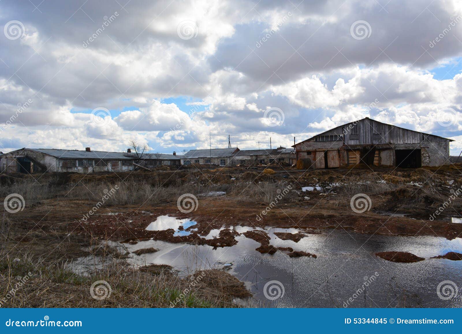 Farm in the collapse stock image. Image of lifeless, village 53344845