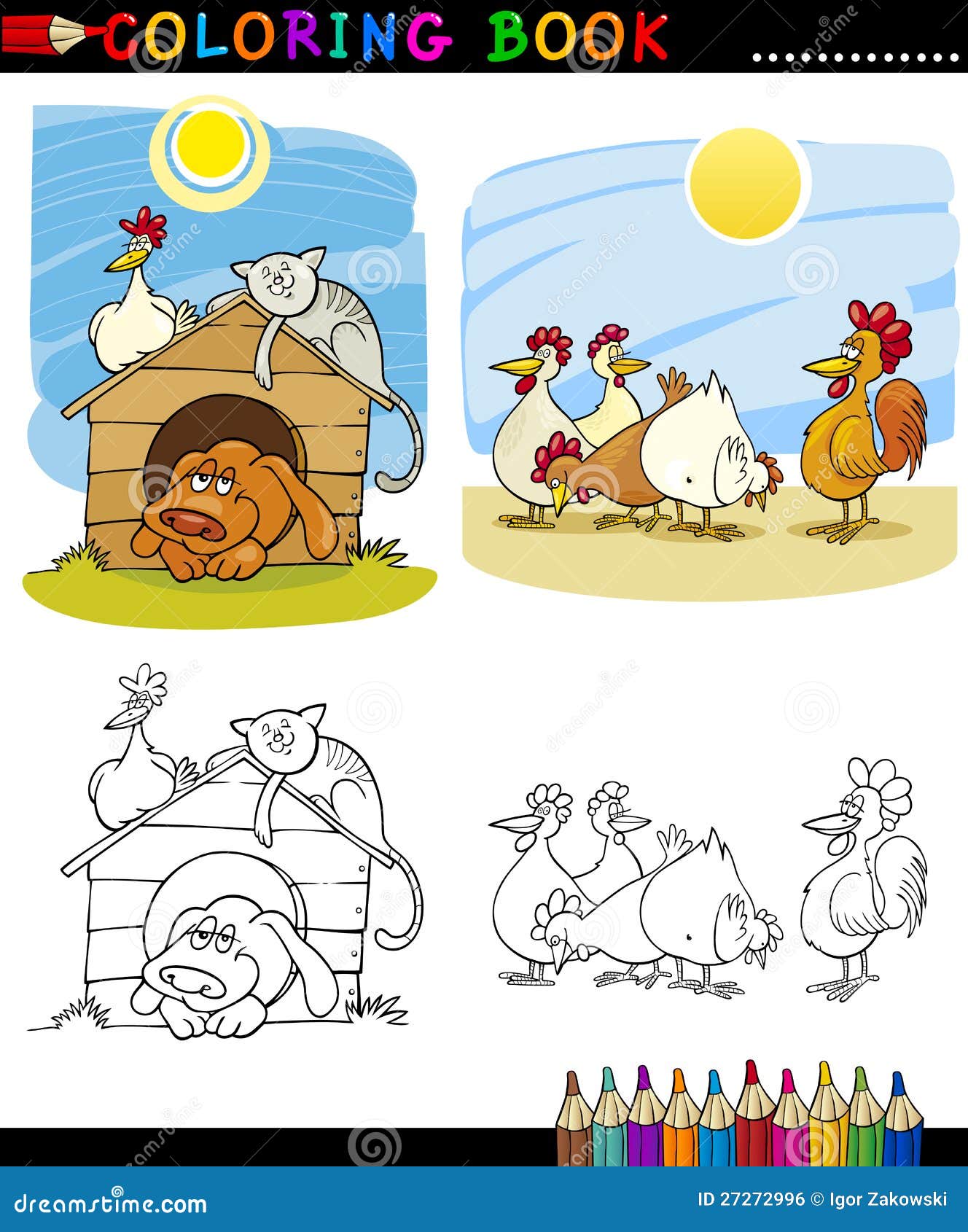 farm and companion animals for coloring