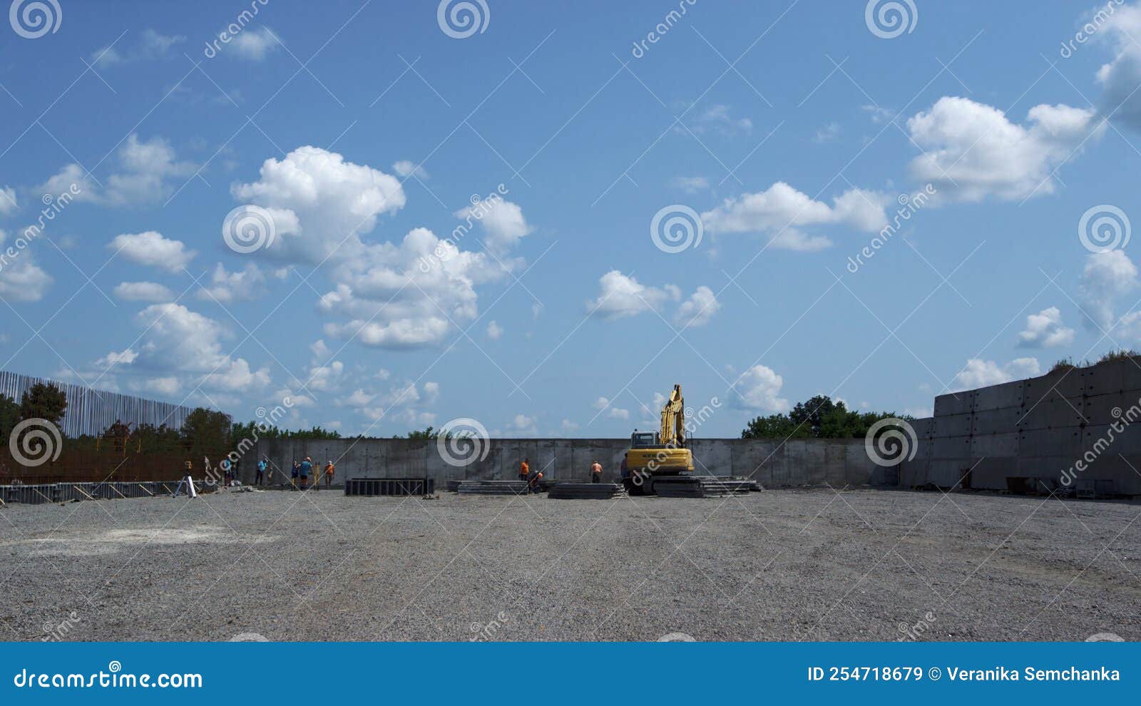Farm Construction Process Construction Site. Building Modern