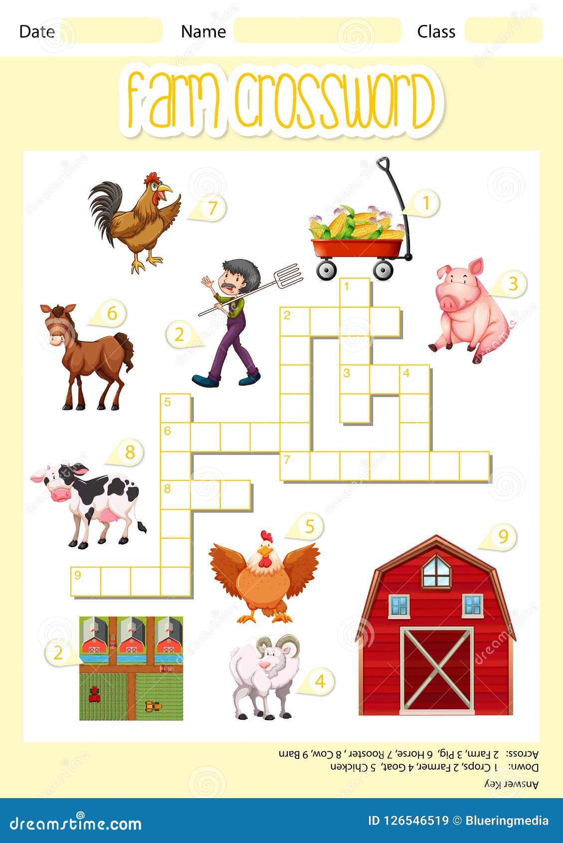 A farm crossword sheet stock vector Illustration of quiz 126546519 A farm crossword sheet stock vector Illustration of quiz 126546519