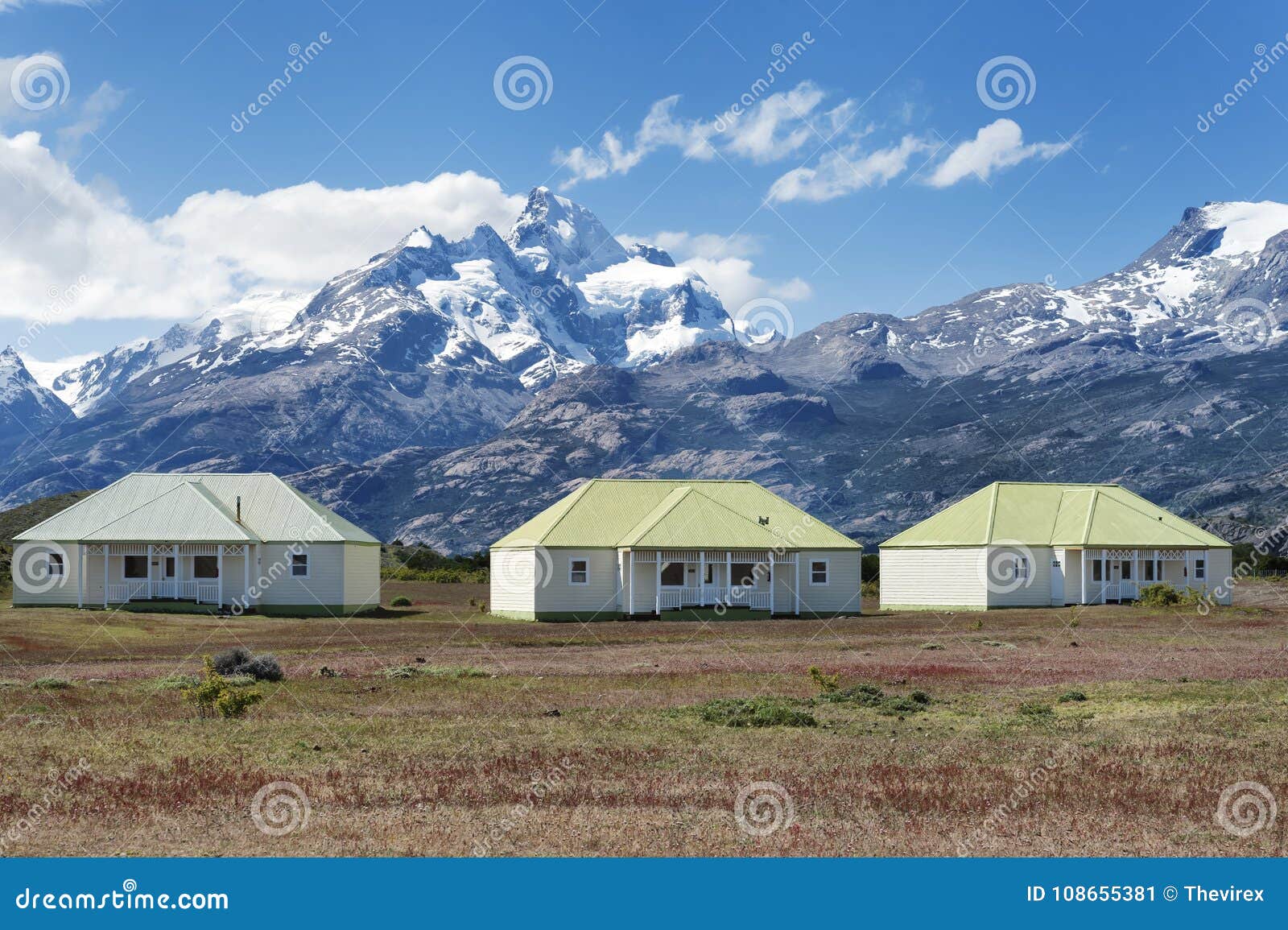 the farm of estancia cristina in los glaciares national park. patagonia, argentina