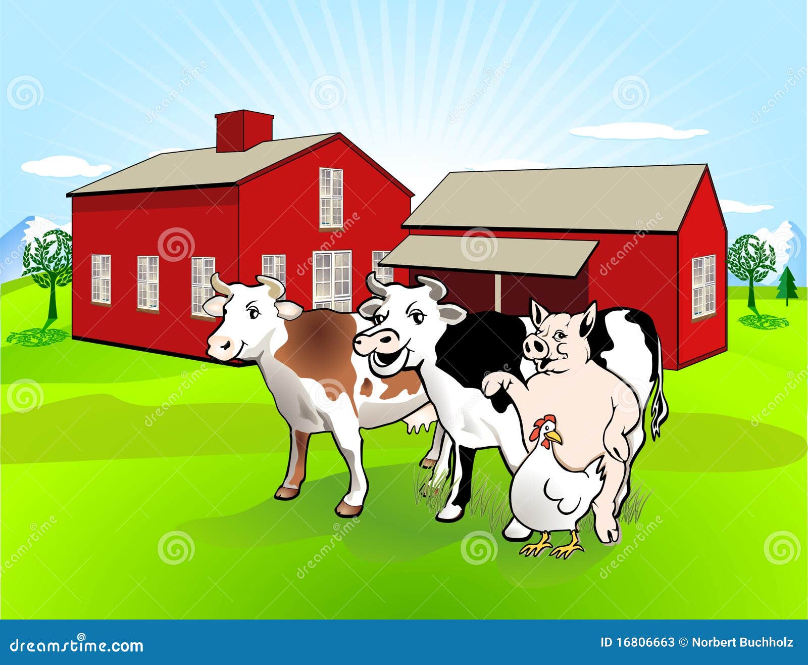 Farm-house stock vector. Illustration of pigs, natural - 16806663