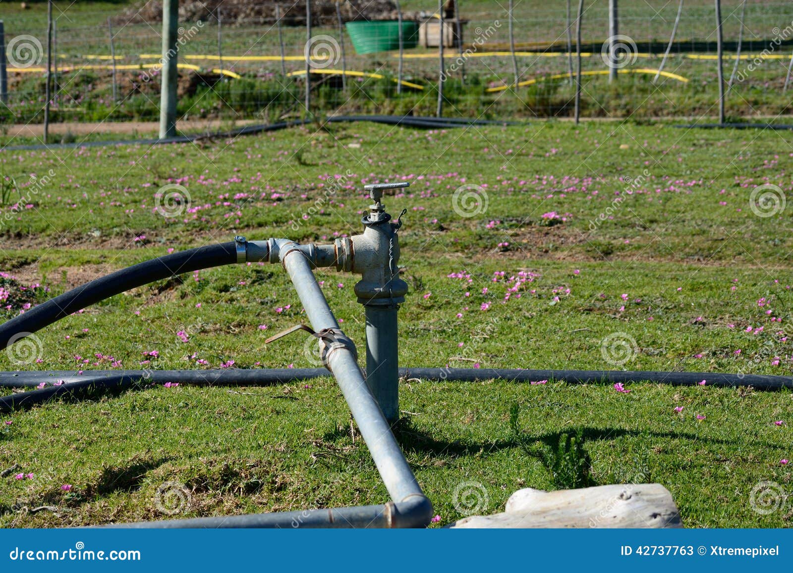 Farm irrigation system stock image. Image of rural, pipes 42737763