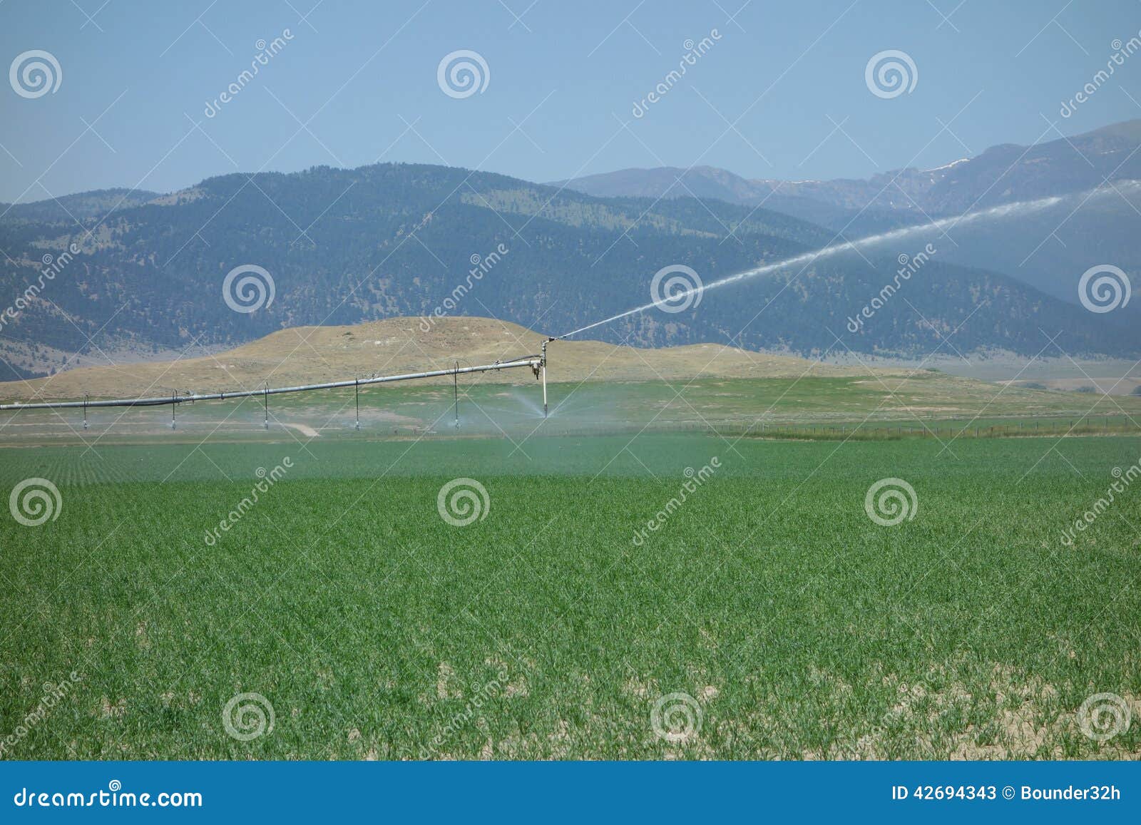 A Farm Irrigation System at Work in Idaho Stock Image Image of