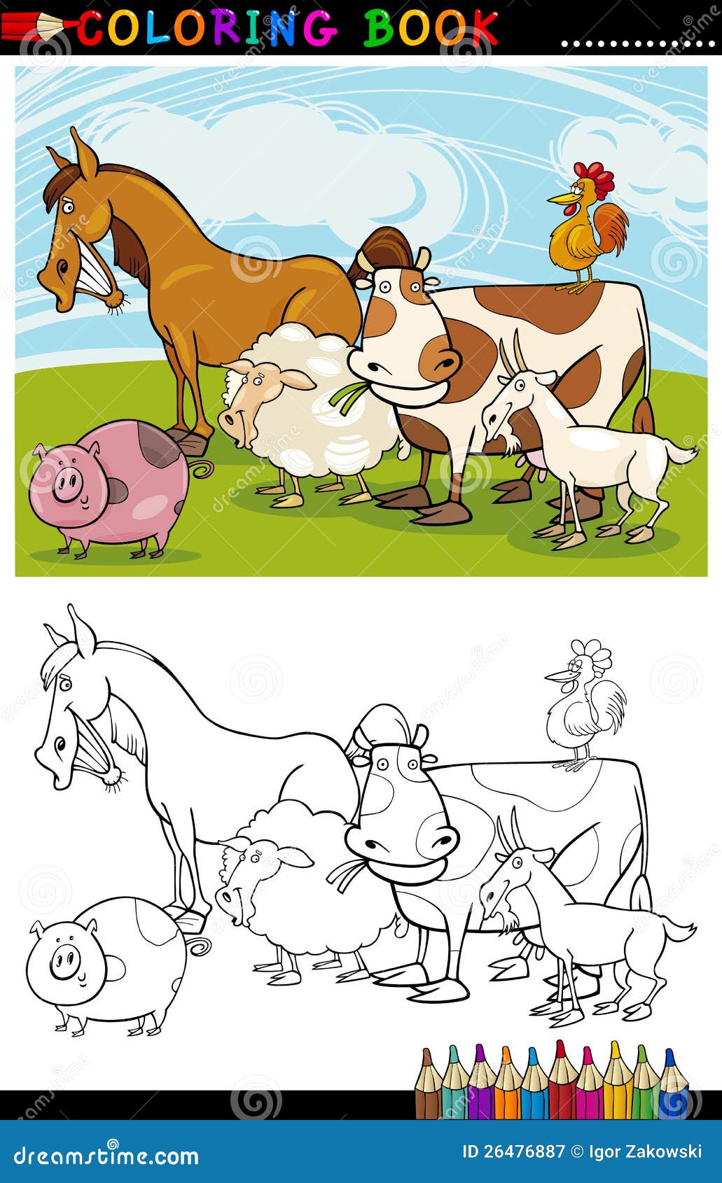 farm and livestock animals for coloring