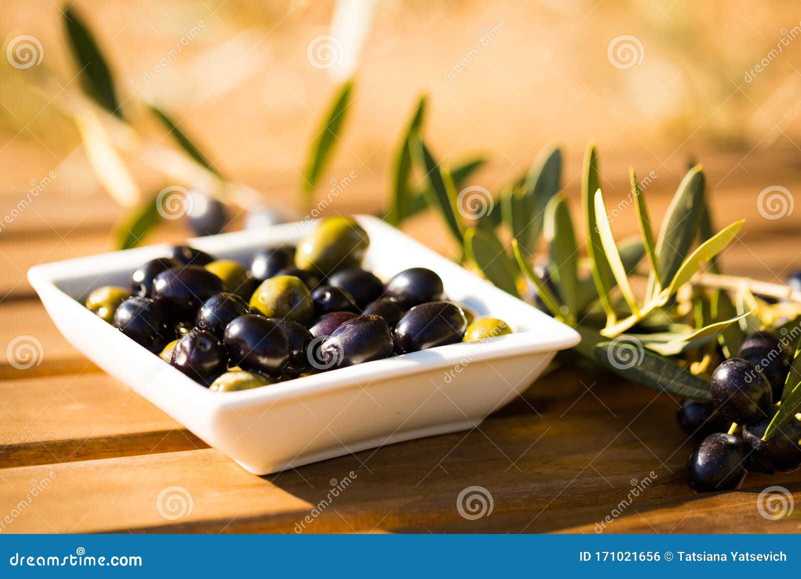 Farm Olives On Table In Olive Garden Stock Photo Image Of Eating