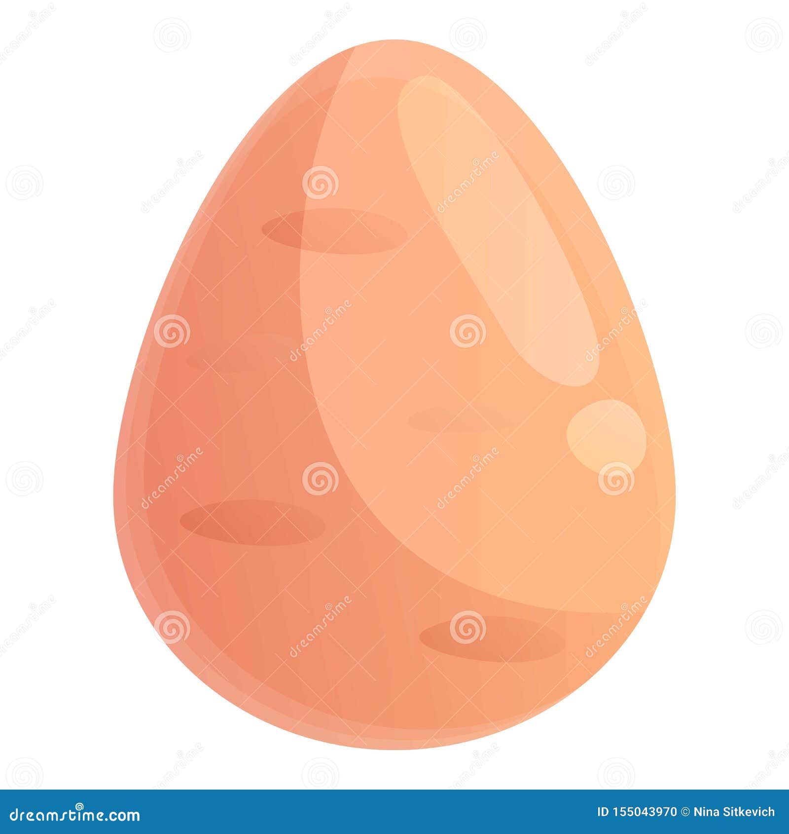 Farm Ostrich Egg Icon, Cartoon Style Stock Vector Illustration of