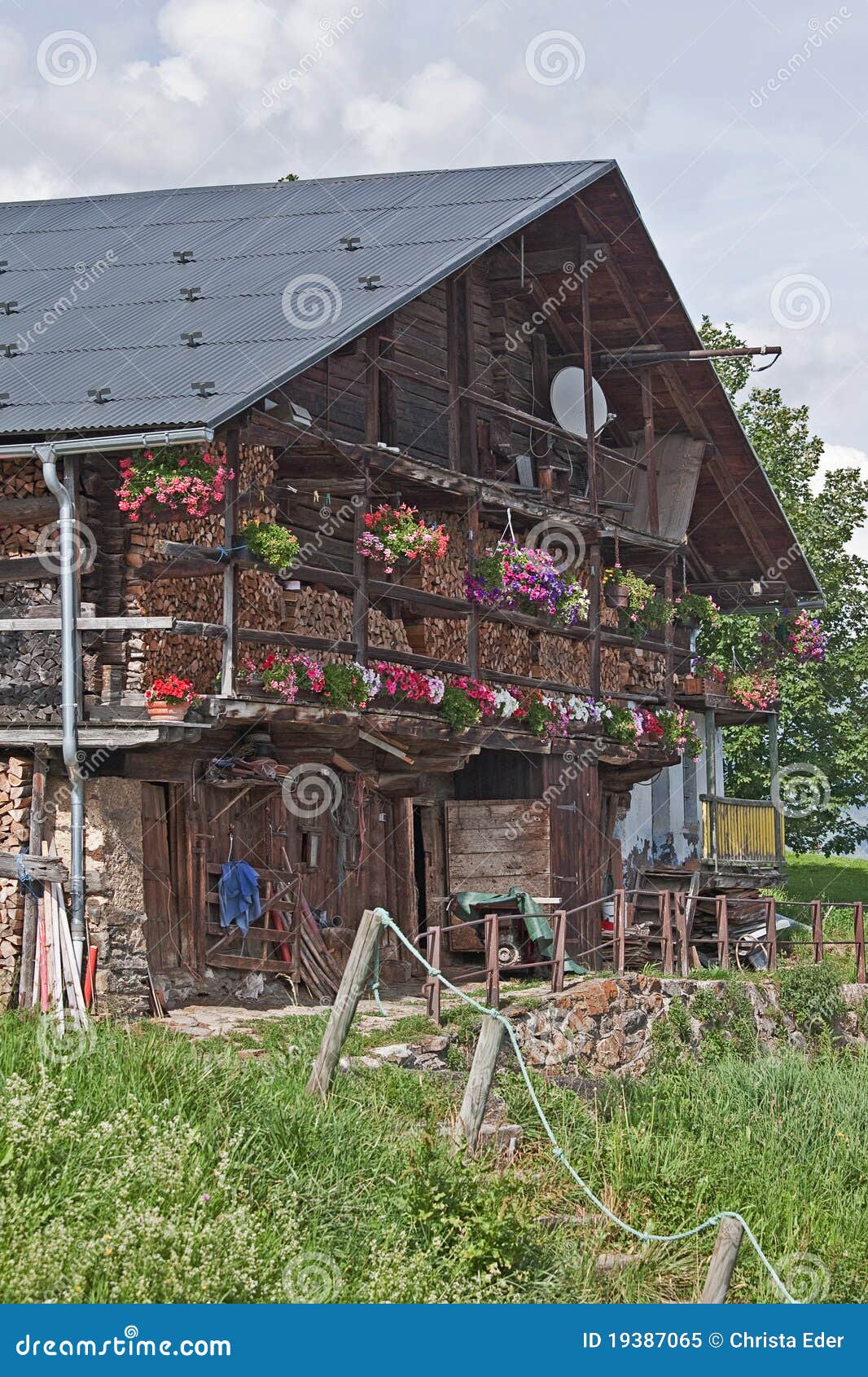 Farm in Savoie stock image. Image of flowers, france 19387065