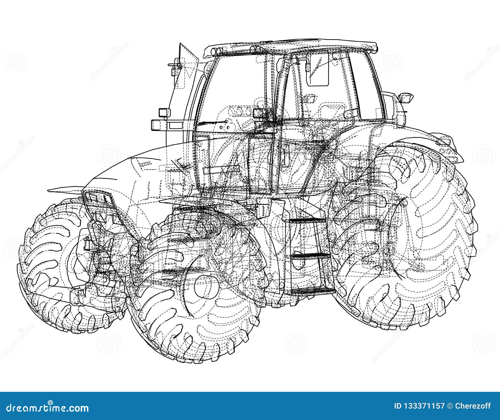 Farm Tractor Concept 3d Illustration Stock Illustration Illustration