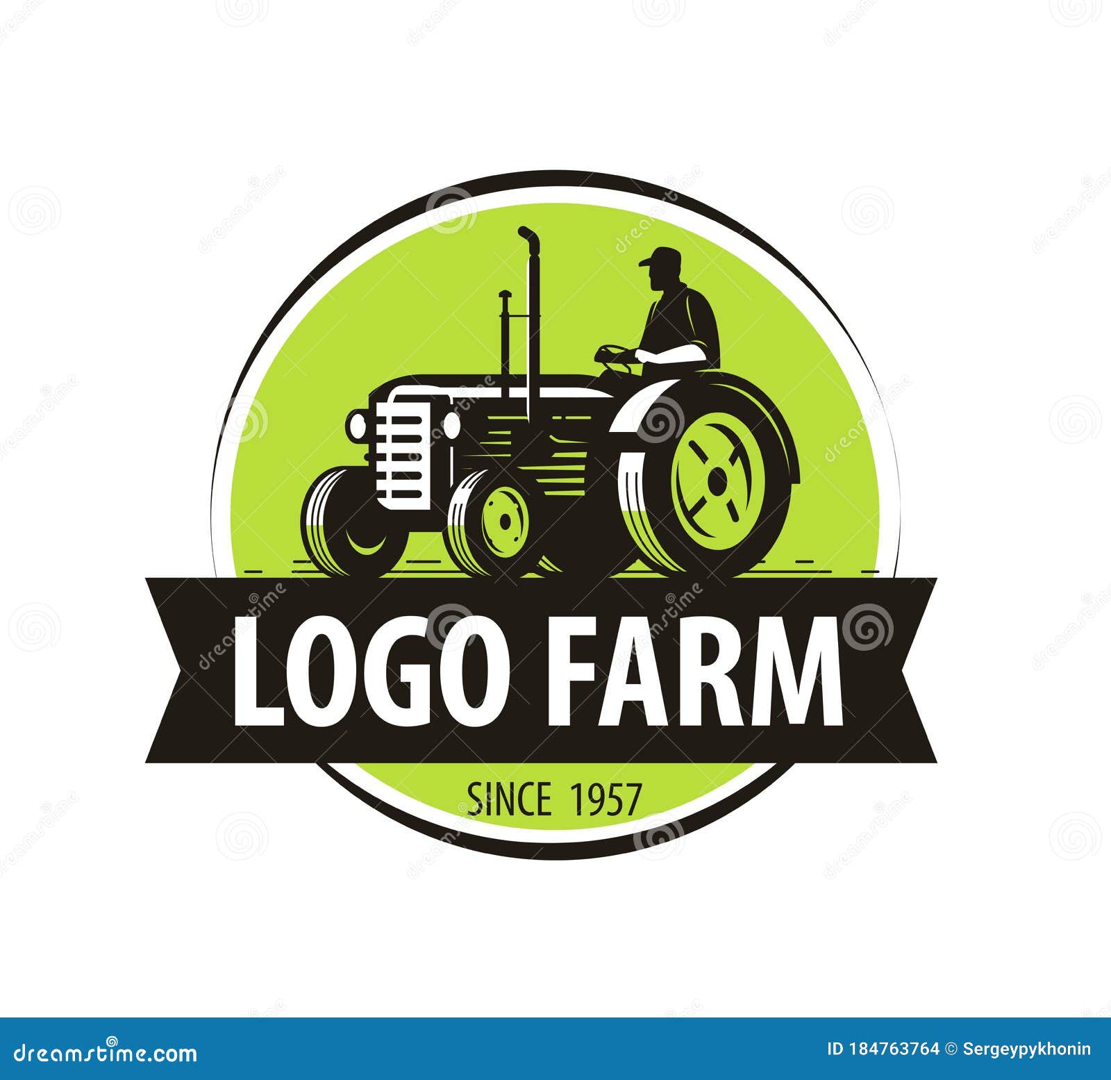 Farm Tractor Logo. Agriculture, Farming Vector Illustration Stock ...