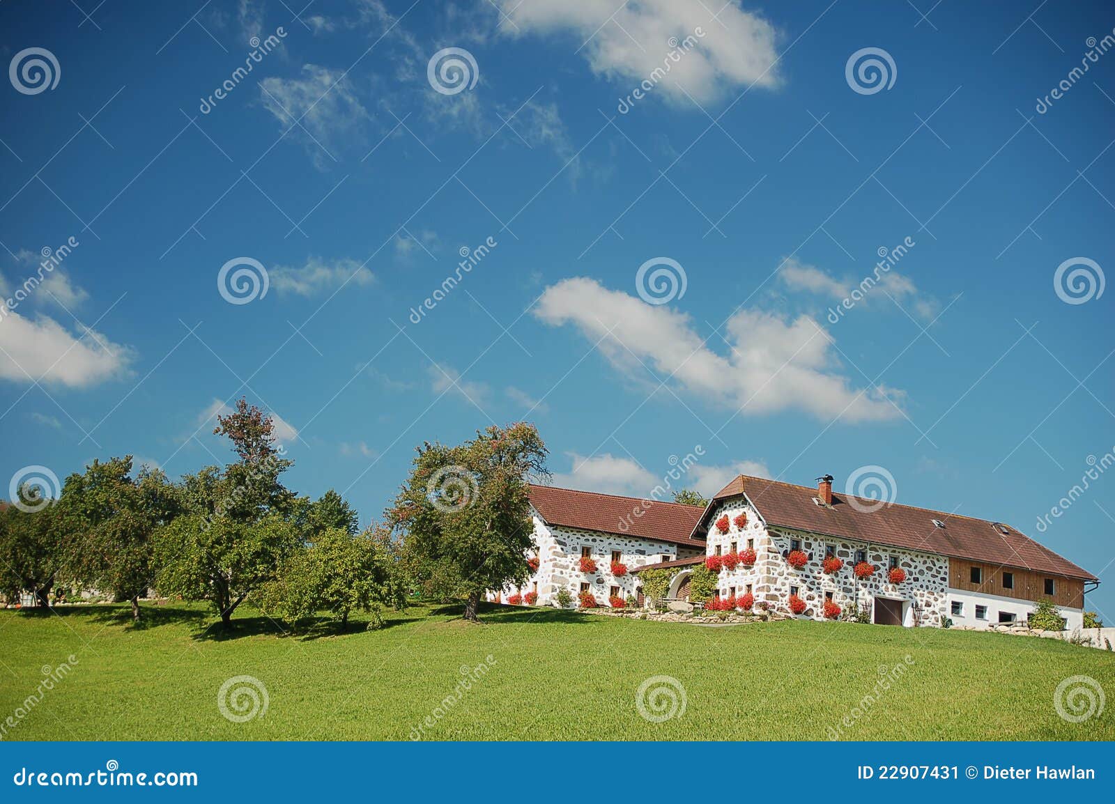 Farm in upper austria stock image. Image of blue, roof 22907431