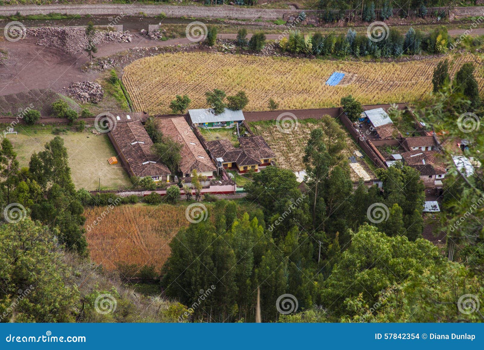farm in the urubamba river vally, peru