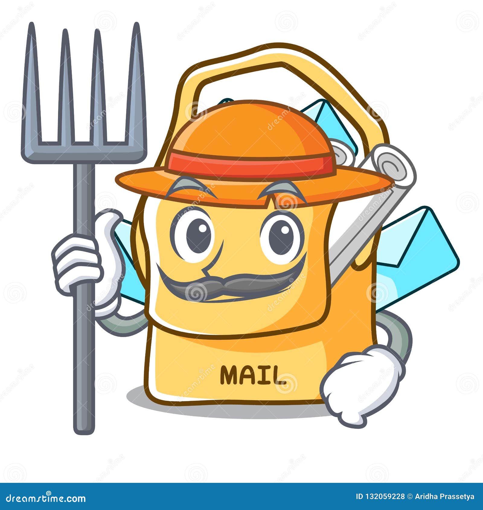 Farmer Bag Sack Fill in Cartoon Mail Stock Vector Illustration of