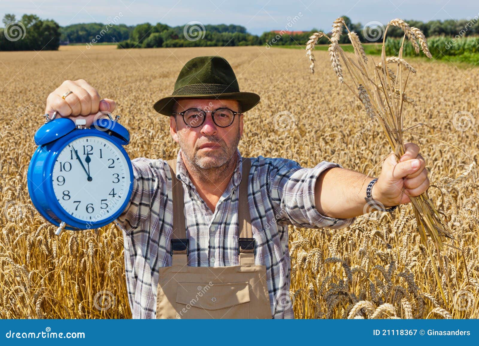 Farmer with Clock 1155 stock image. Image of crops, earnings 21118367