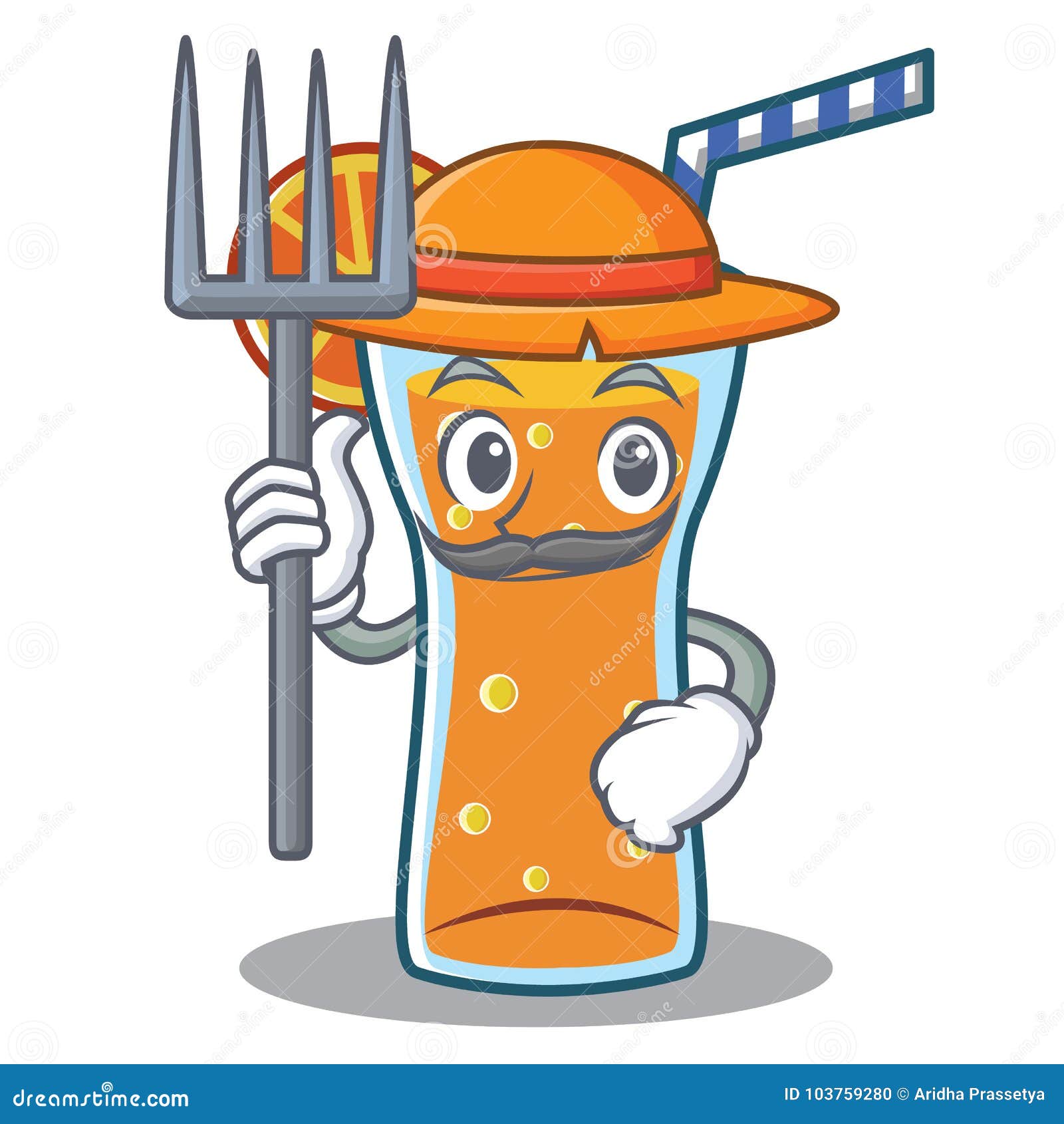 Farmer Cocktail Character Cartoon Style Stock Vector Illustration of