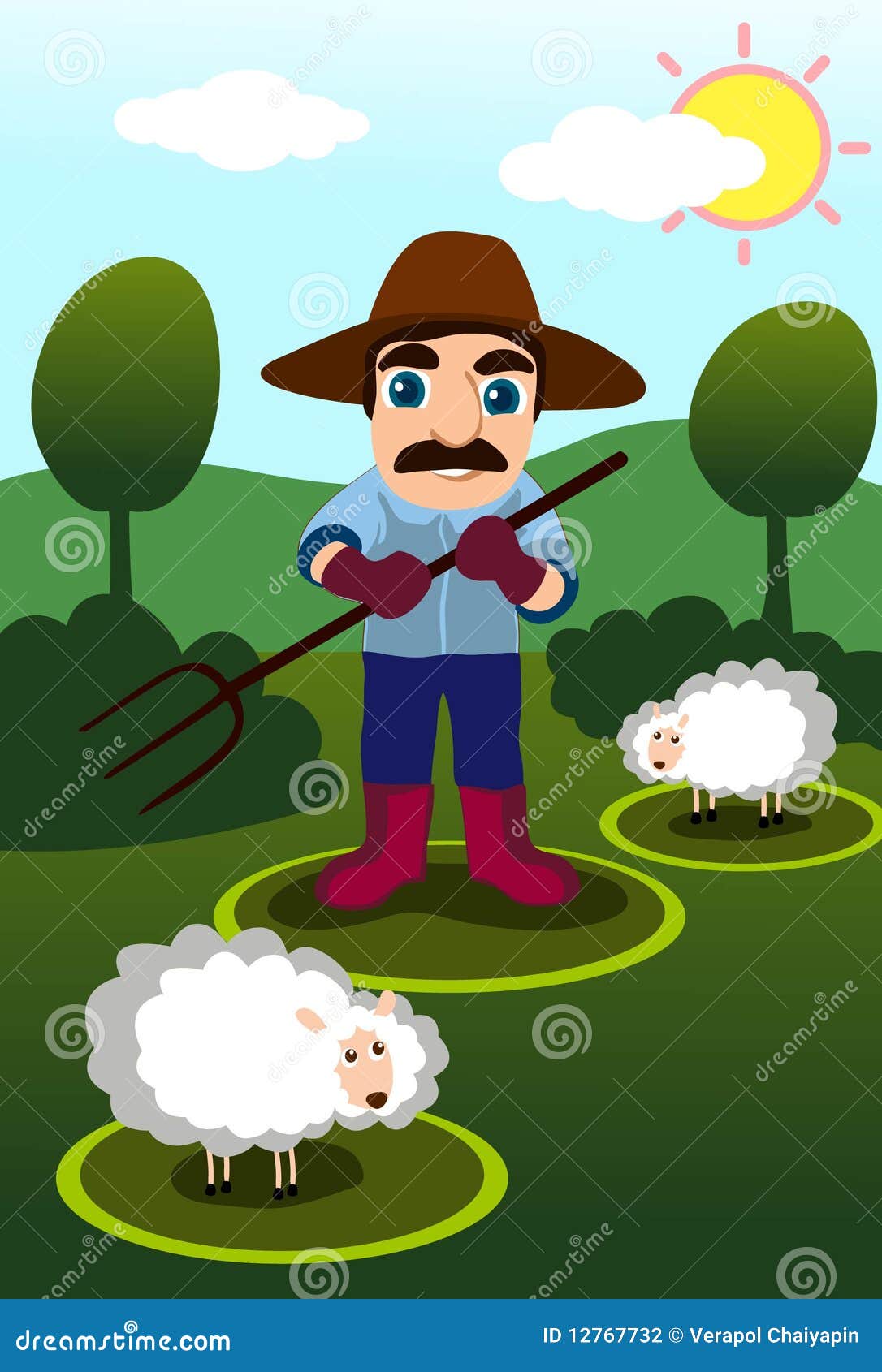 The Farmer in the Dell stock illustration. Illustration of sheep - 12767732 The Farmer in the Dell stock illustration. Illustration of sheep - 12767732