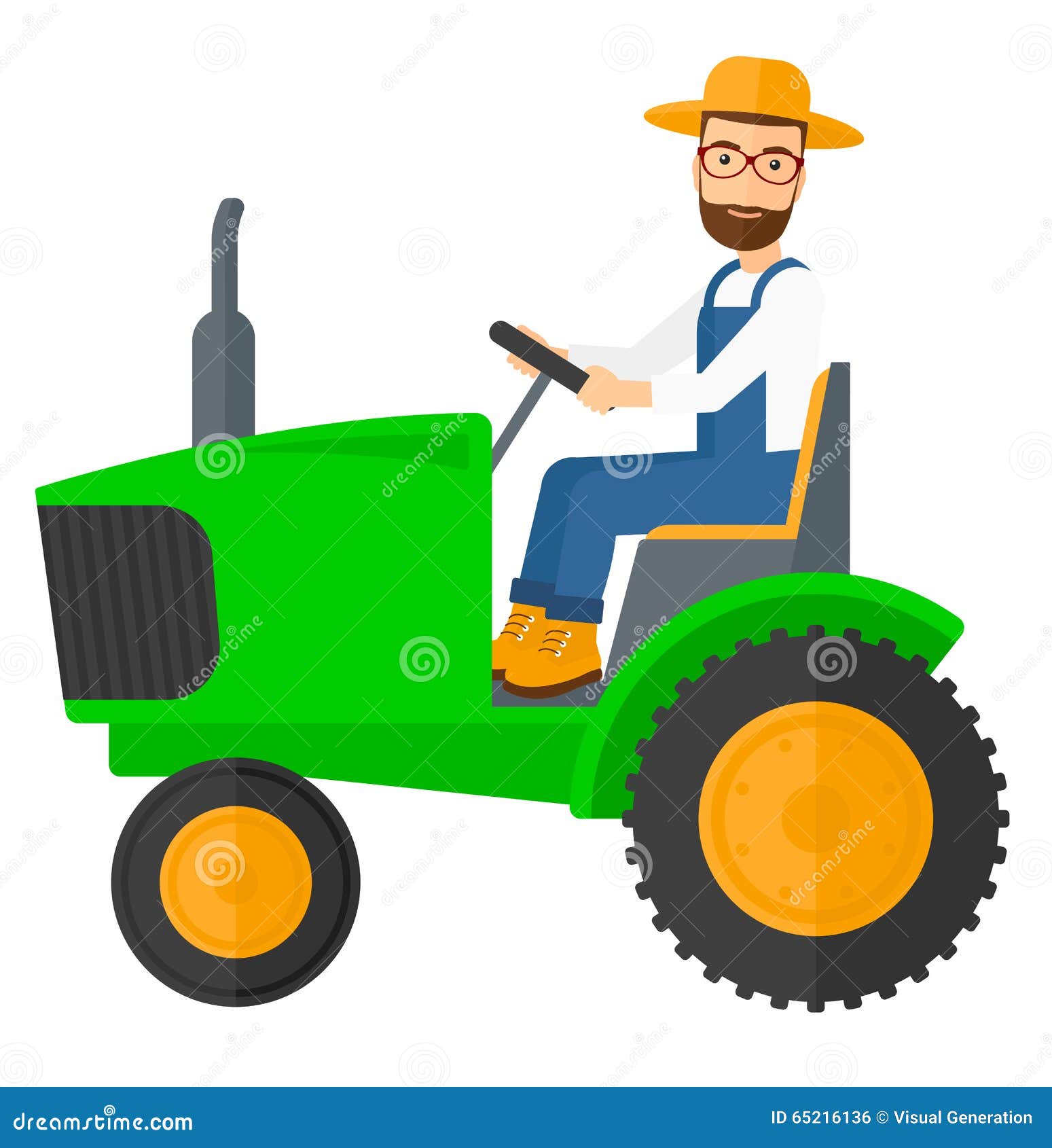 Farmer driving tractor stock vector. Illustration of farming - 65216136