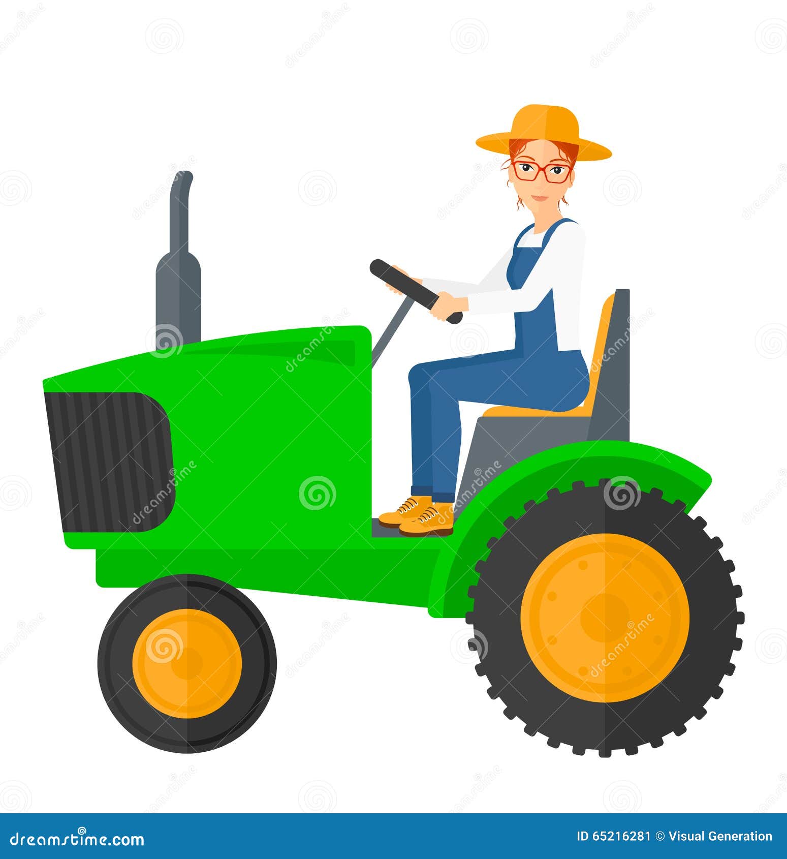 Farmer driving tractor stock vector. Illustration of harvest - 65216281