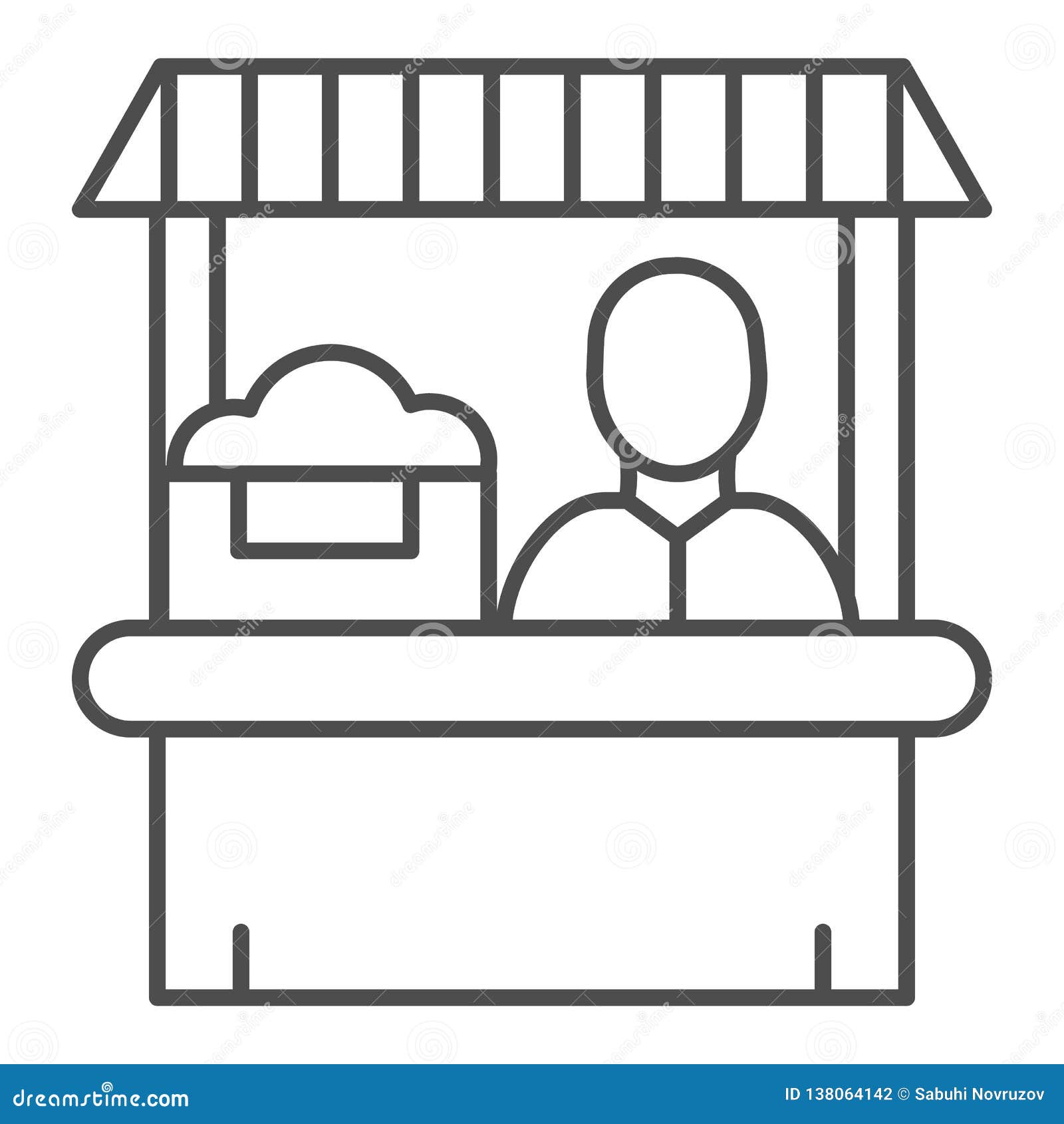 Farmer Market Line Icon. Seller Vector Illustration Isolated On White.  Store Outline Style Design, Designed For Web And App. Eps 10 Royalty Free  SVG, Cliparts, Vectors, and Stock Illustration. Image 125813235.