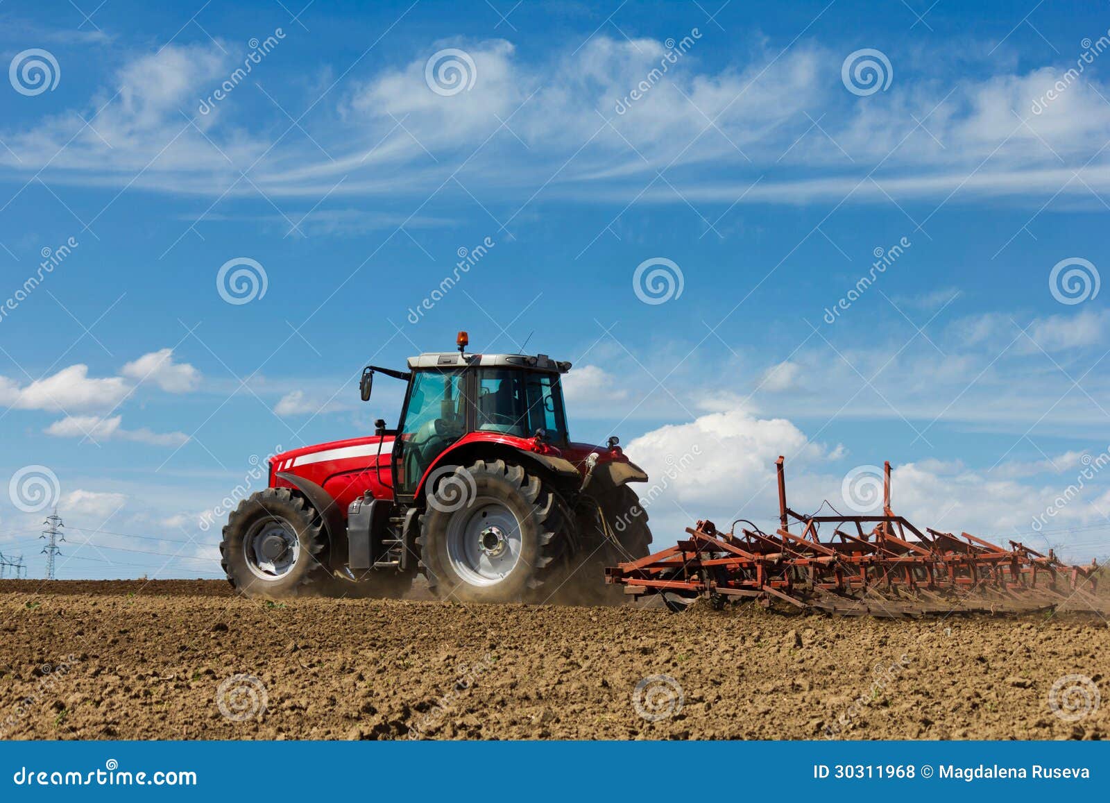 tractor and plow