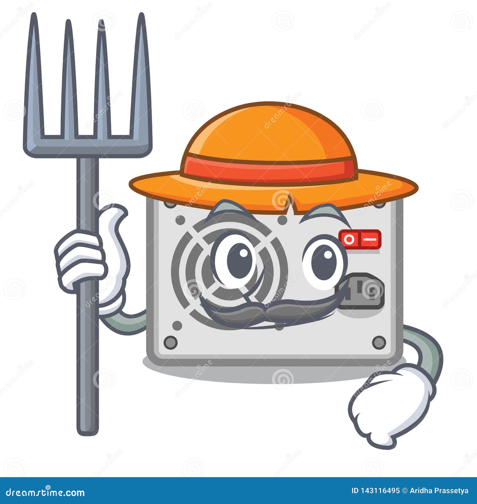 Farmer Power Supply Isolated in the Cartoon Stock Vector Illustration