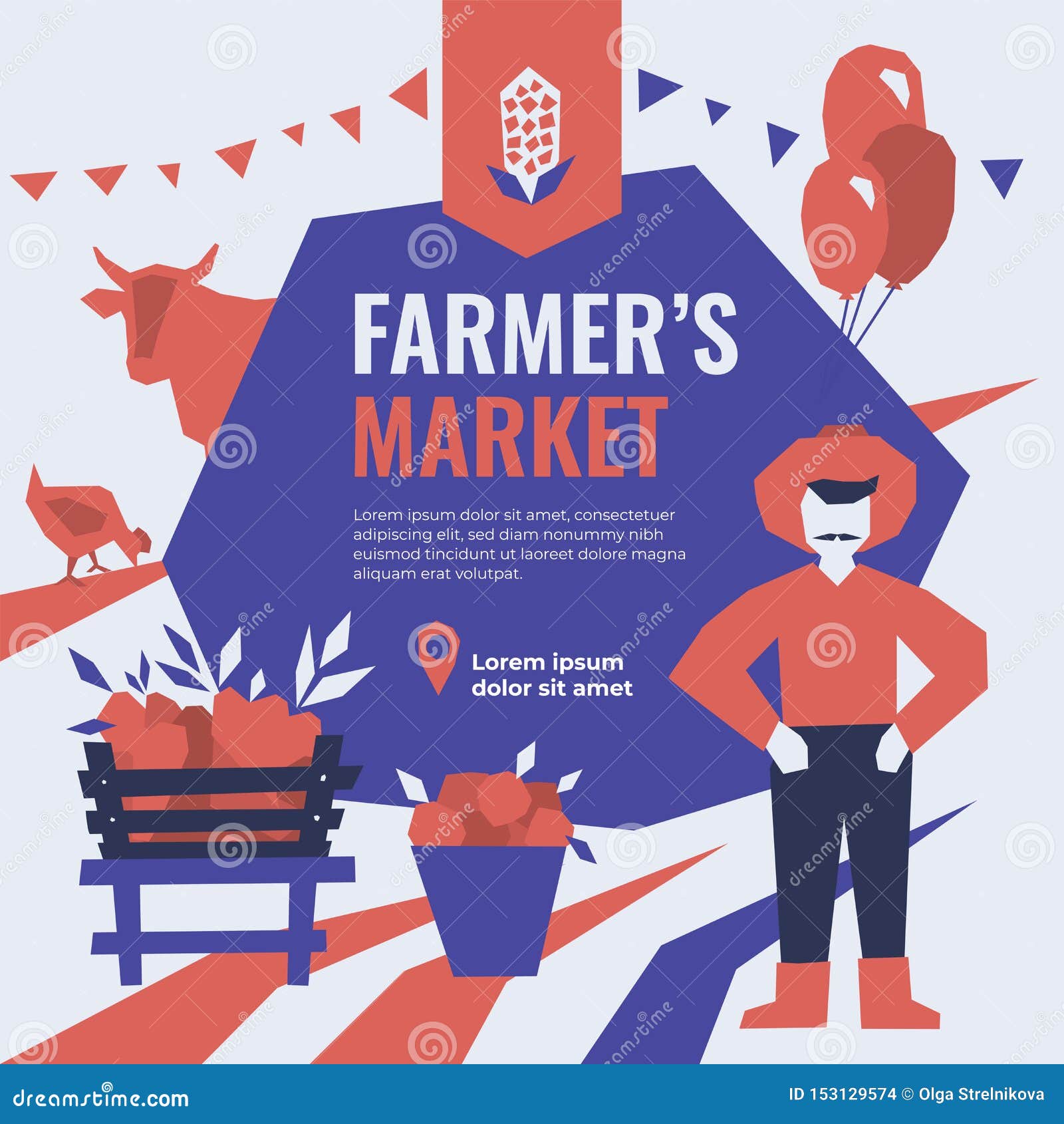farmer`s market themed template. template for banner,advert,print,flyer