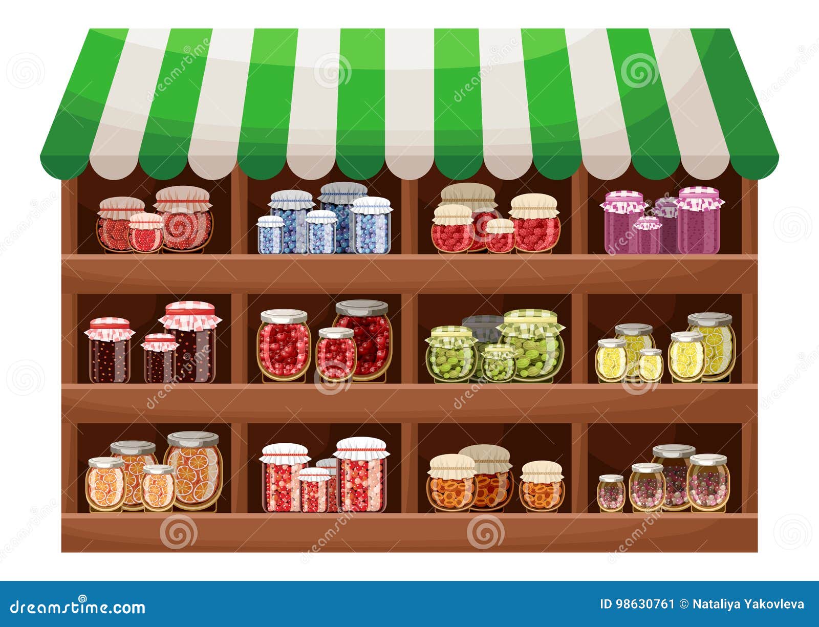 Farmer shop of berry jam stock vector. Illustration of farmer 98630761