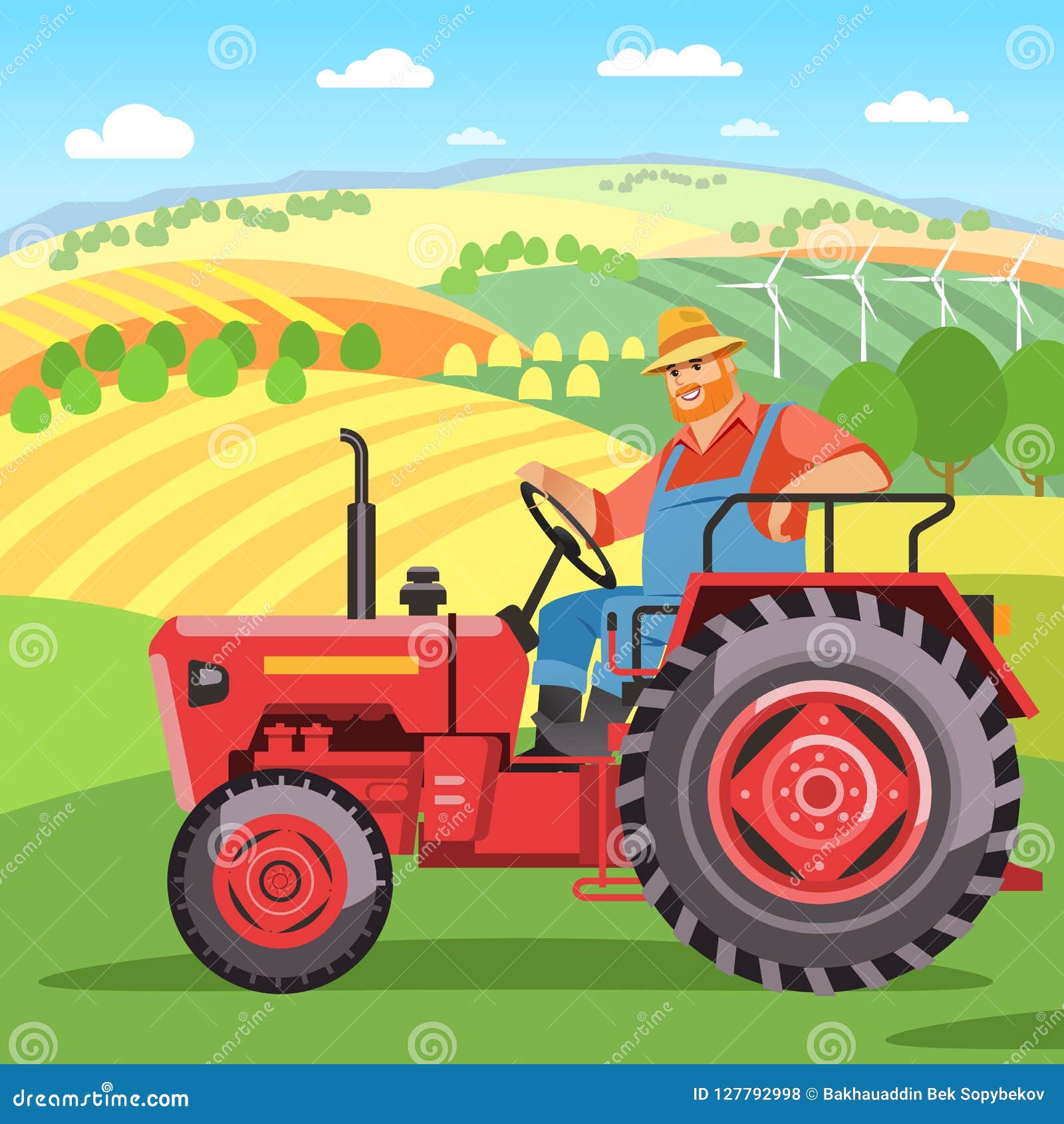 A Bearded Farmer in a Tractor. Cartoon Tractor Model Stock Illustration - Illustration of machine, agriculture: 127792998 A Bearded Farmer in a Tractor. Cartoon Tractor Model Stock Illustration - Illustration of machine, agriculture: 127792998