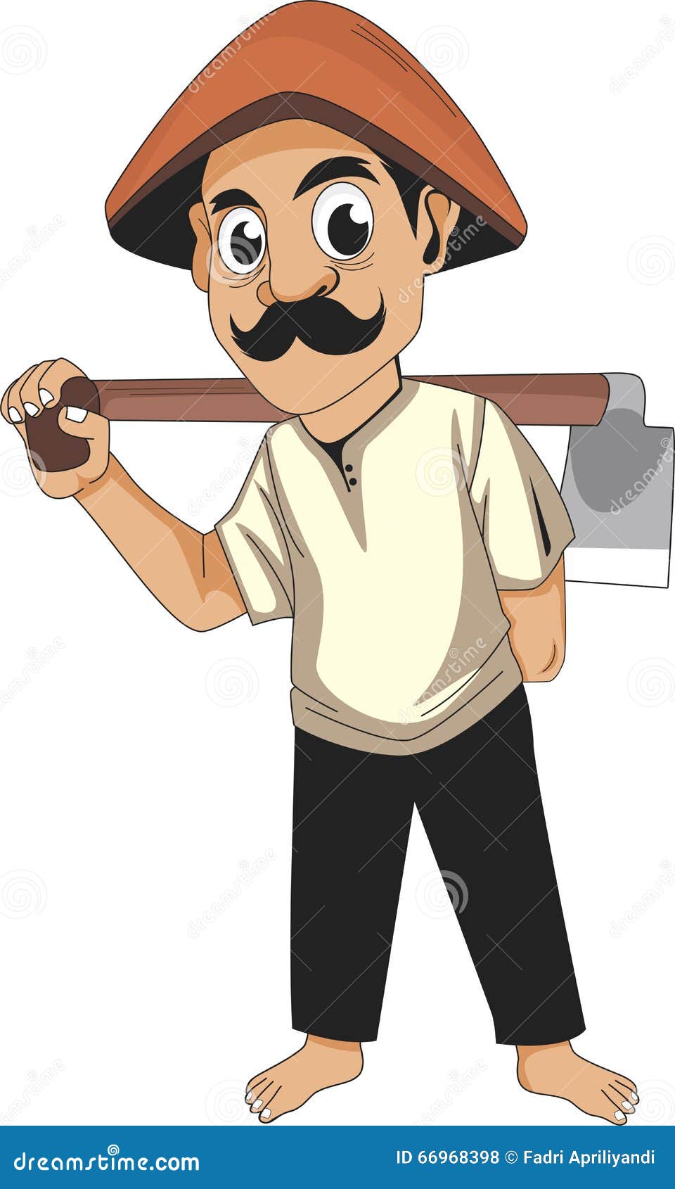 A Farmer stock photo Illustration of cangkul 