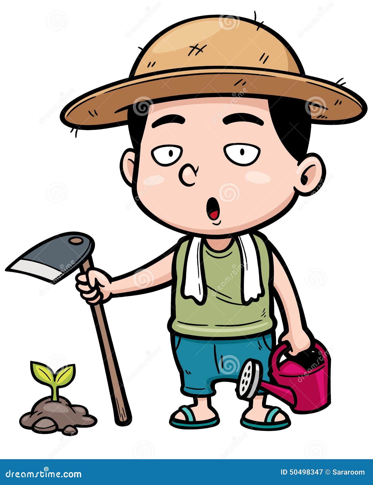 Farmer stock vector. Illustration of straw, male, holding - 50498347