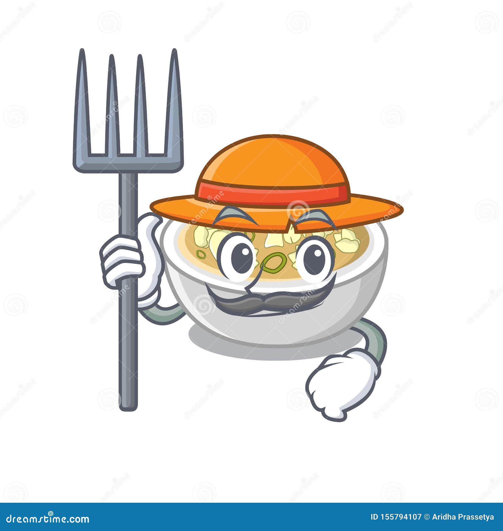 Farmer Wonton Soup in the Mascot Shape Stock Vector Illustration of meat, emotion 155794107