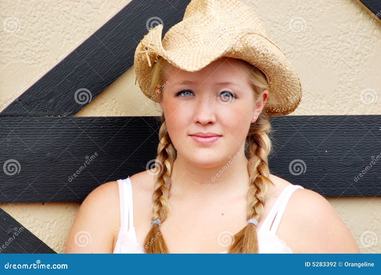 Farmers Daughter Horizontal Stock Photo Image of girl, pigtails