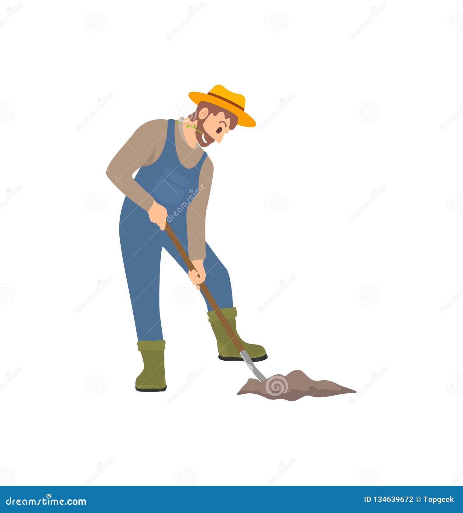 Person worker digging and mining for gold Vector Image