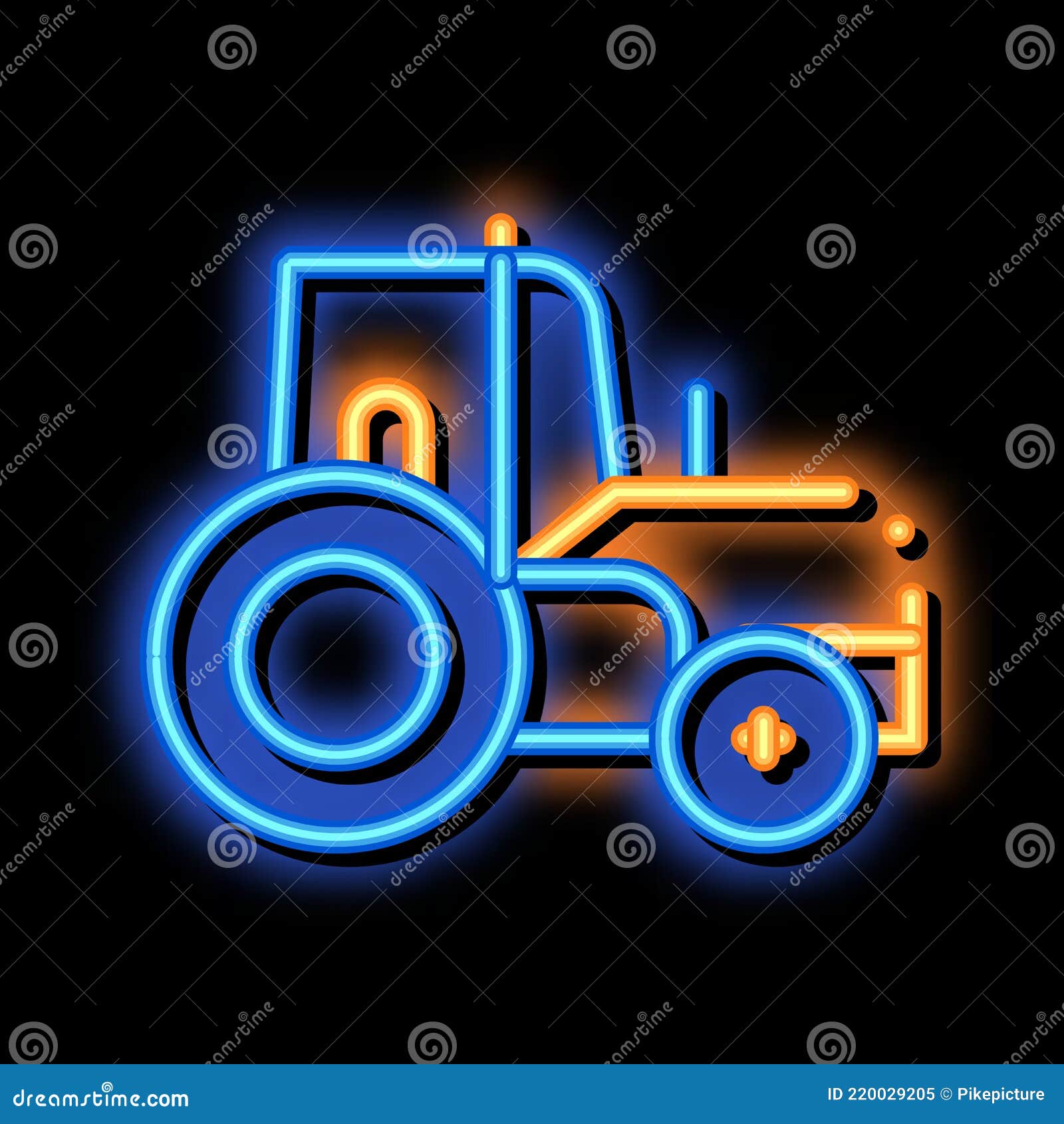Farmland Tractor Vehicle Neon Glow Icon Illustration Stock Vector -  Illustration of agricultural, industrial: 220029205