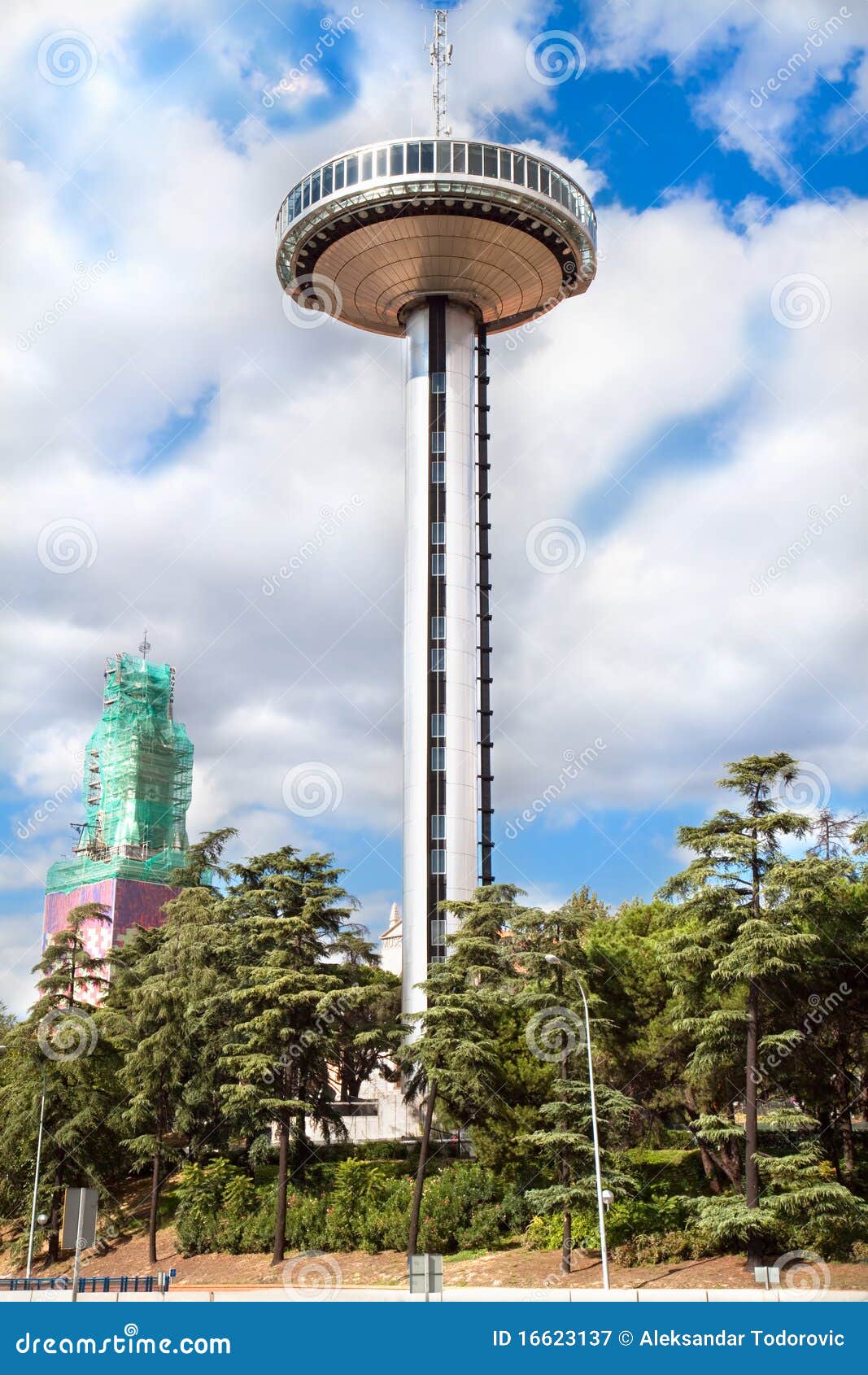 Faro De Moncloa in Eveninglight, Madrid, Spain Stock Image Image of