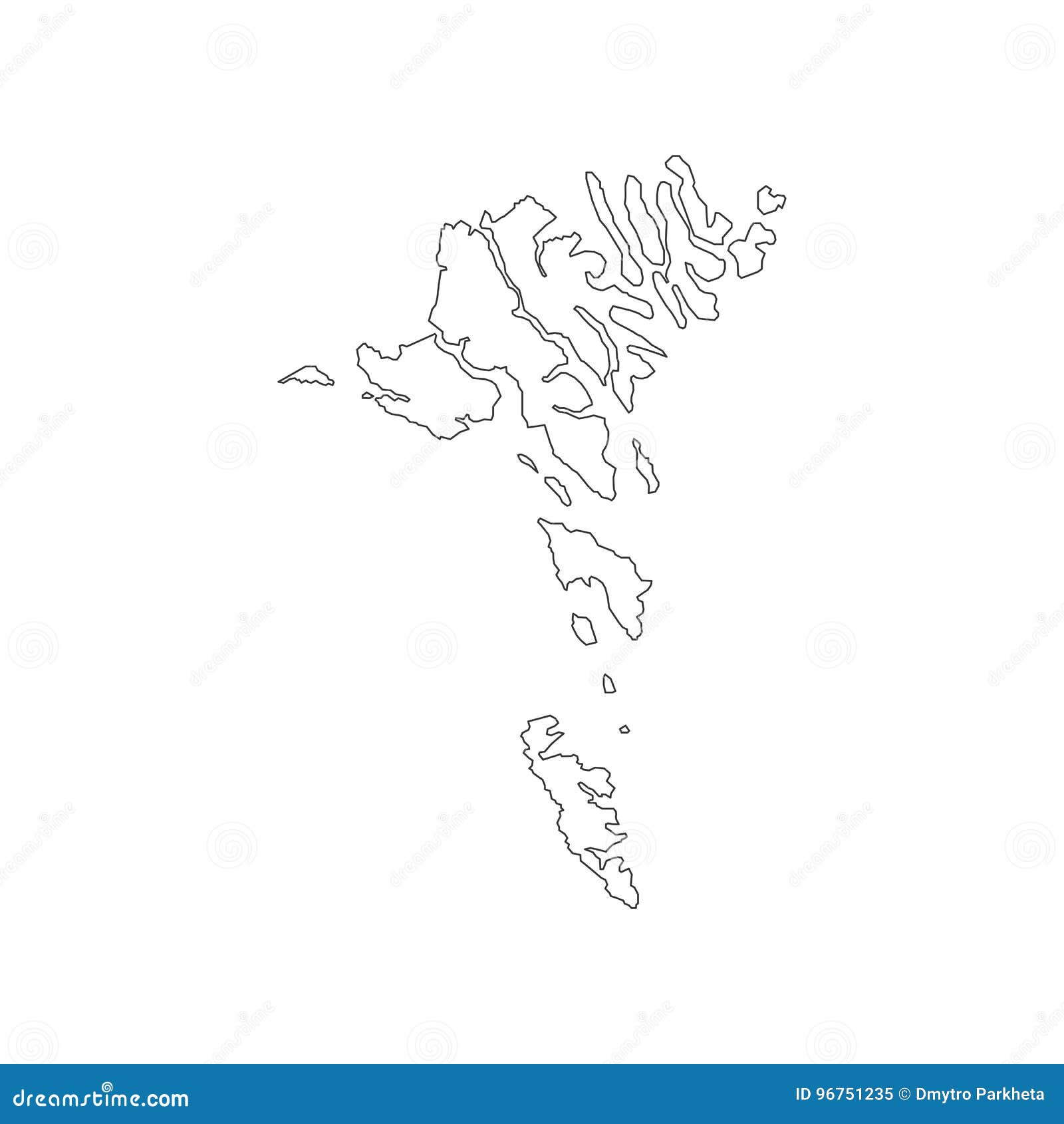 Faroe Islands Map Outline Stock Vector Illustration Of Nation