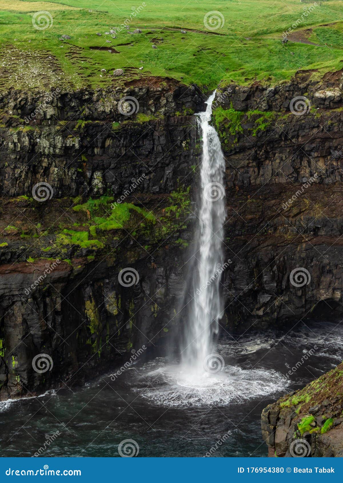 faroe islands. mÃÂºlafossur waterfall.