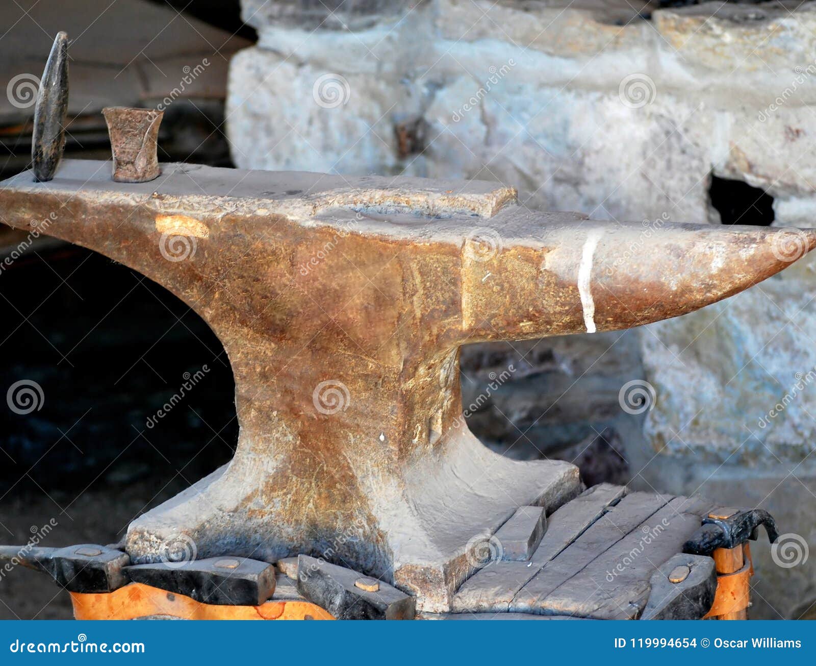 Farrier anvil. stock photo. Image of craft, indoors 119994654